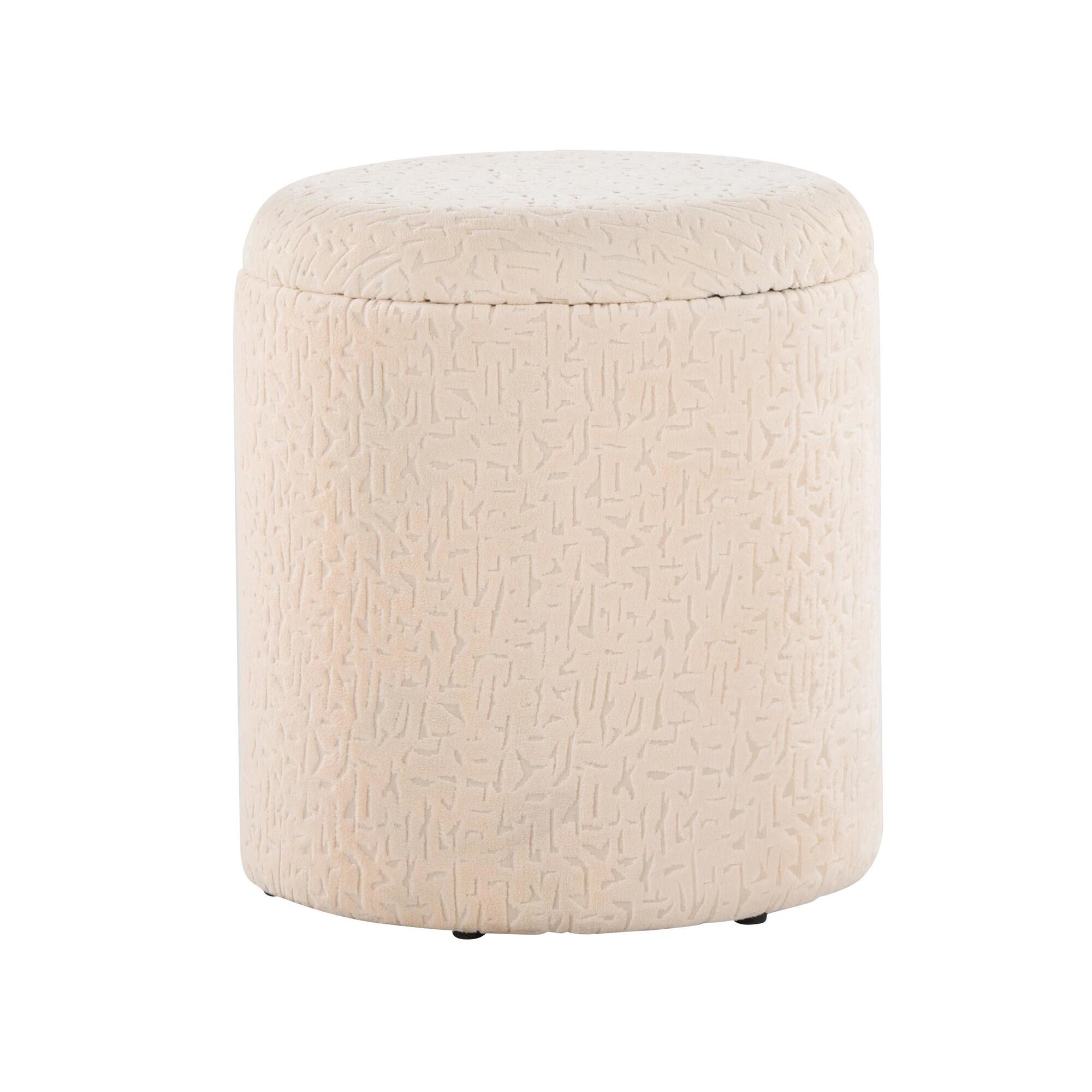 LumiSource Tahoe Solid Storage Ottoman, , large