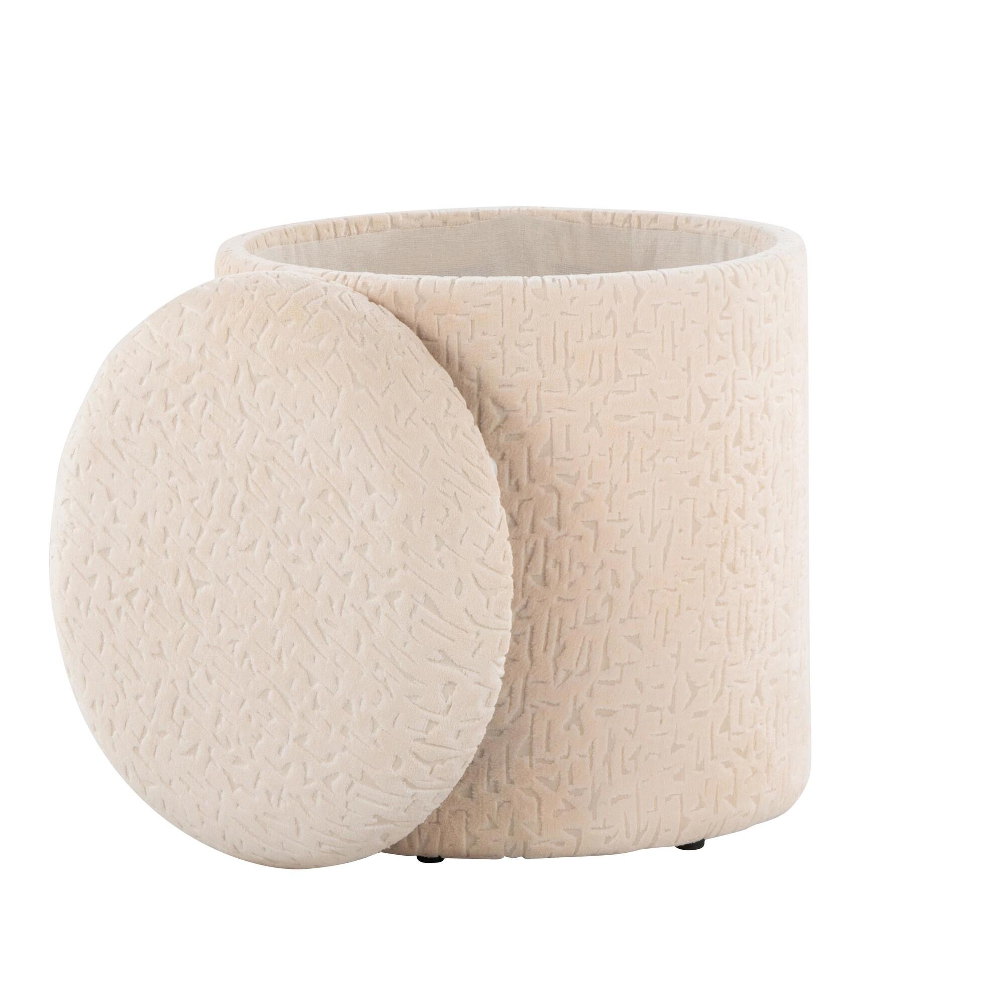 LumiSource Tahoe Solid Storage Ottoman, , large