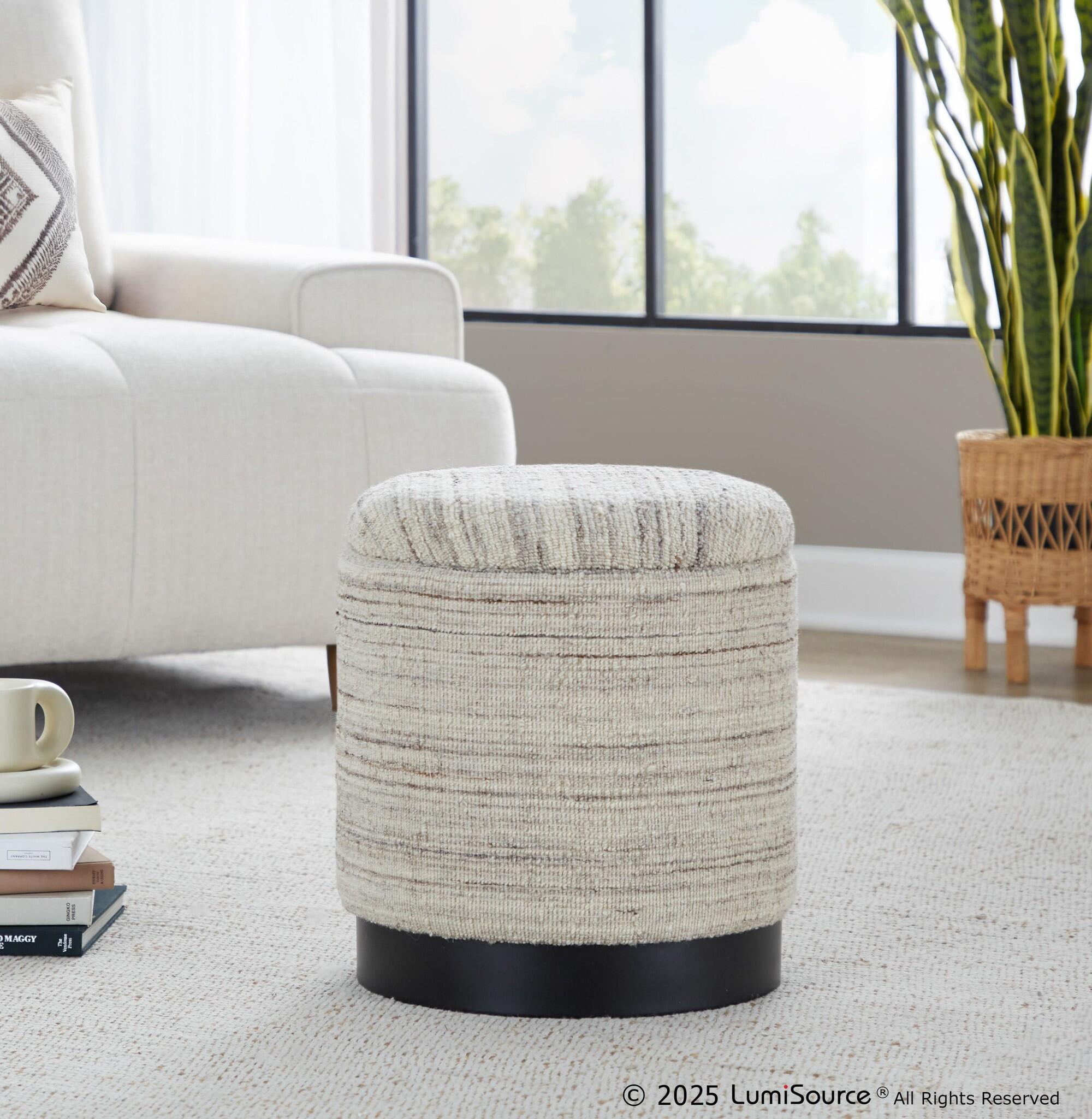 LumiSource Tahoe Eclectic Band Storage Ottoman, , large