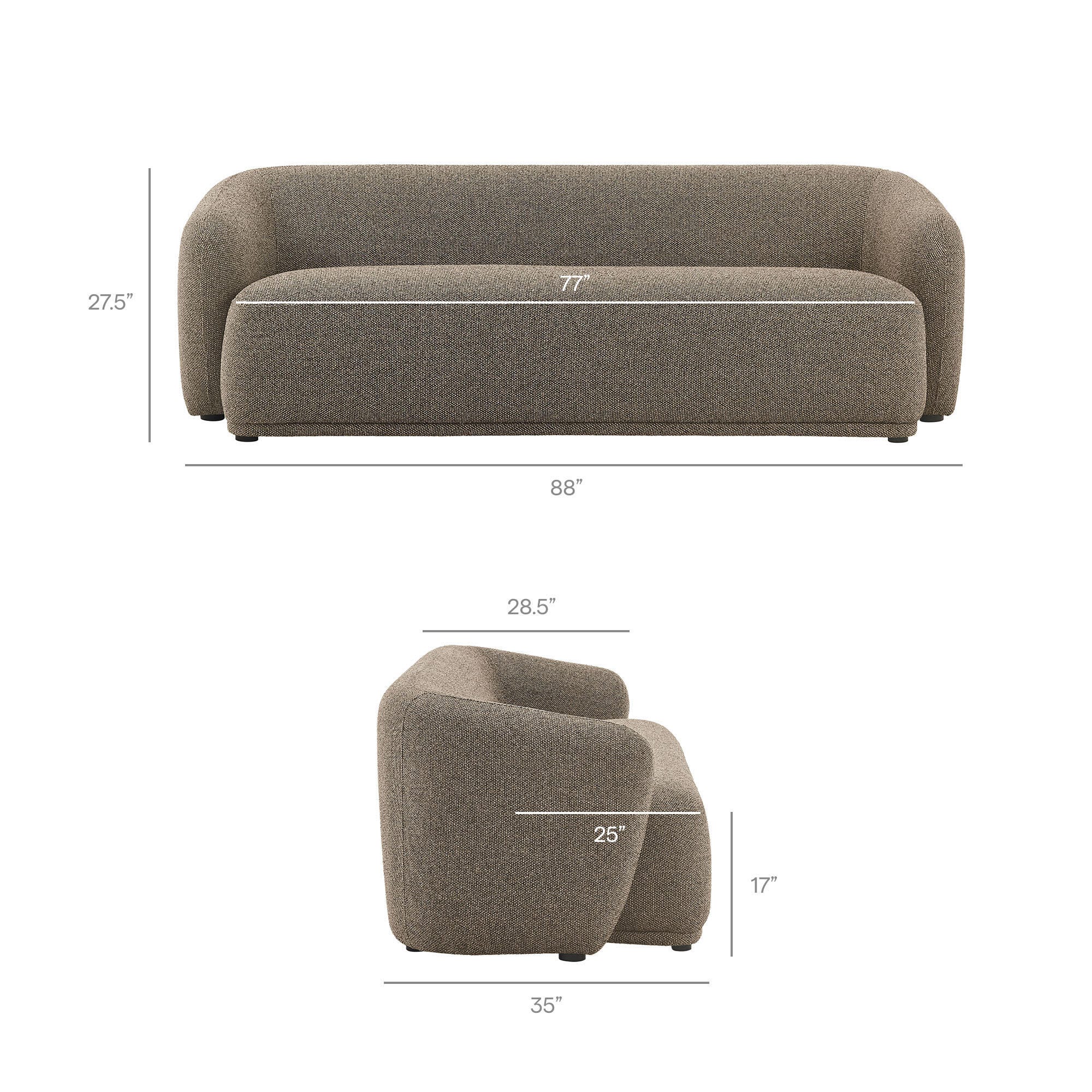Modway Monica Sofa, Earth, large
