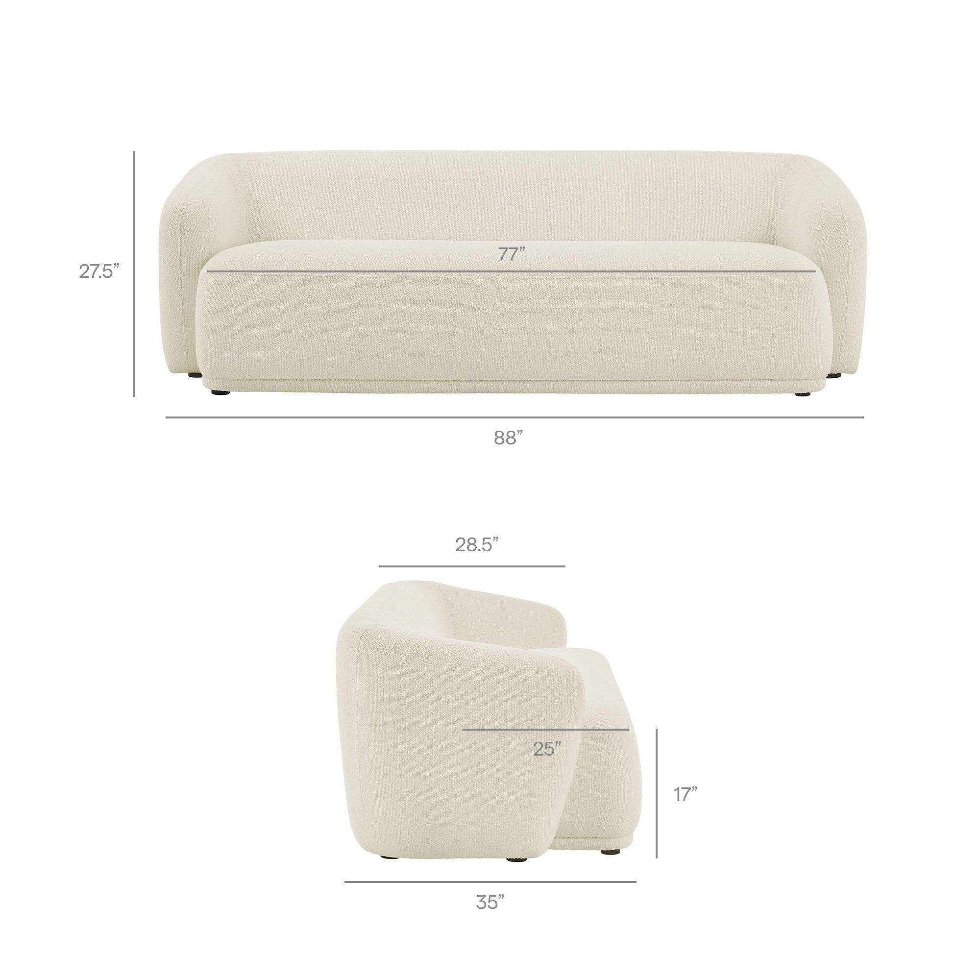 Modway Monica Sofa, Cream, large