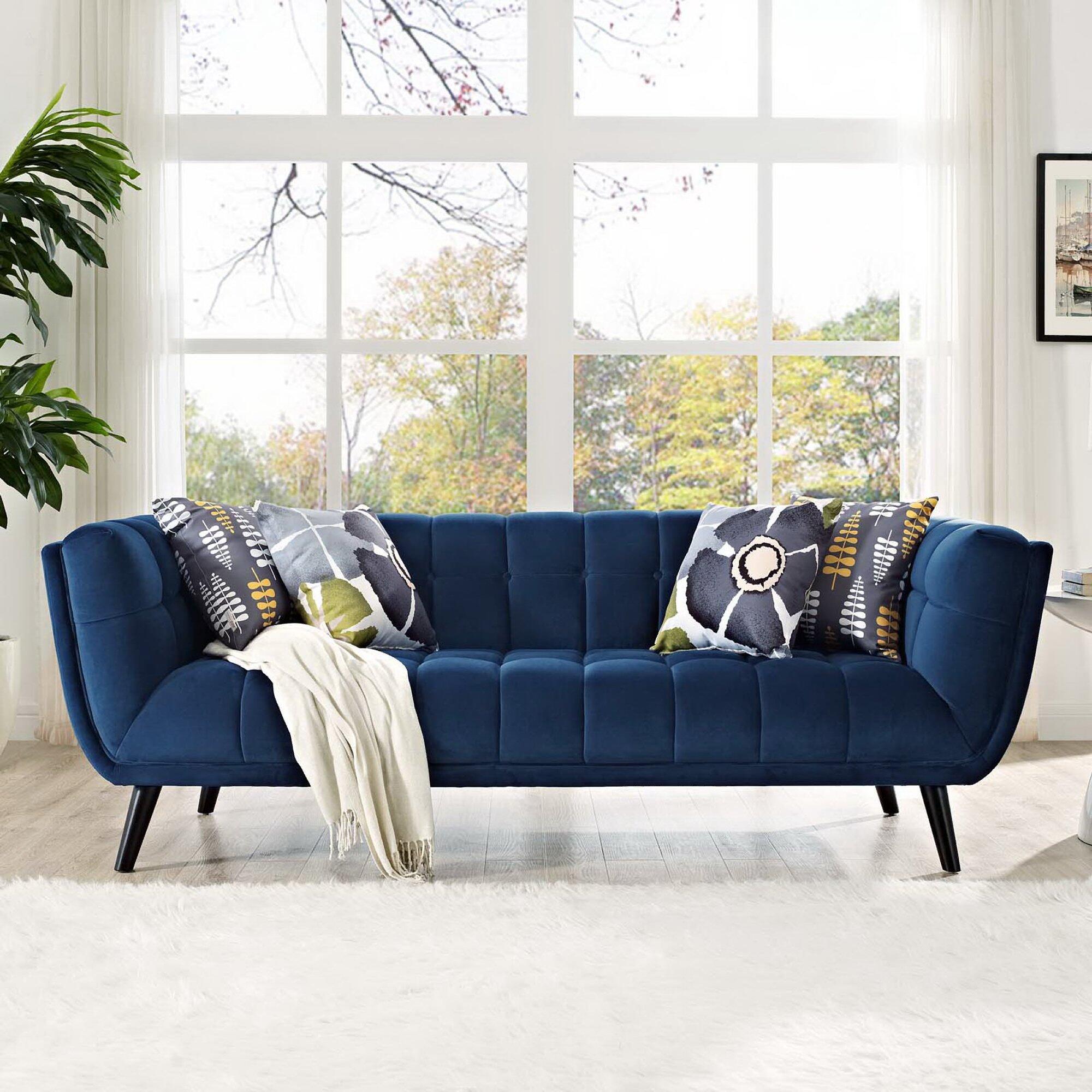 Modway Bestow Sofa, Navy Blue/Black, rollover