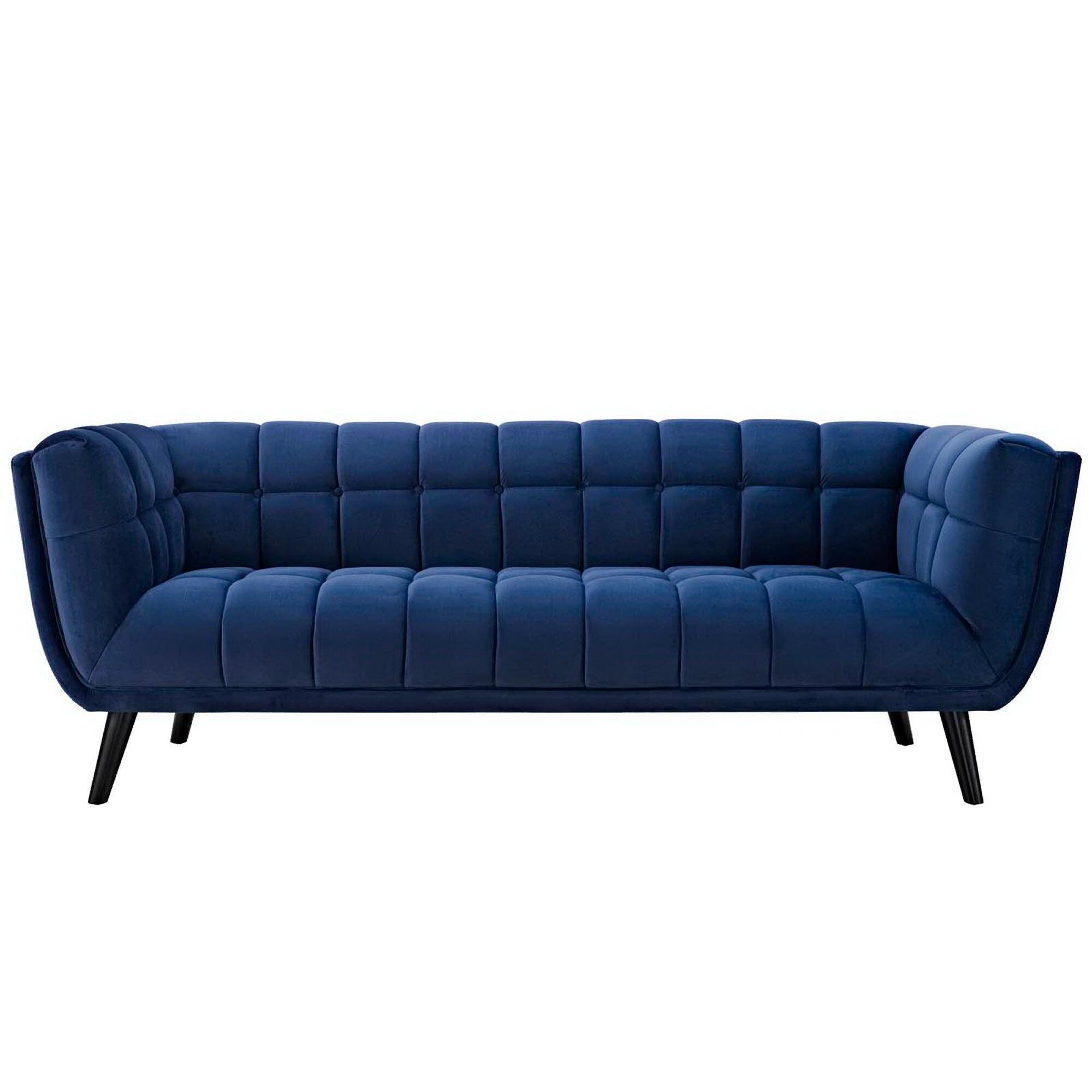 Modway Bestow Sofa, Navy Blue/Black, large