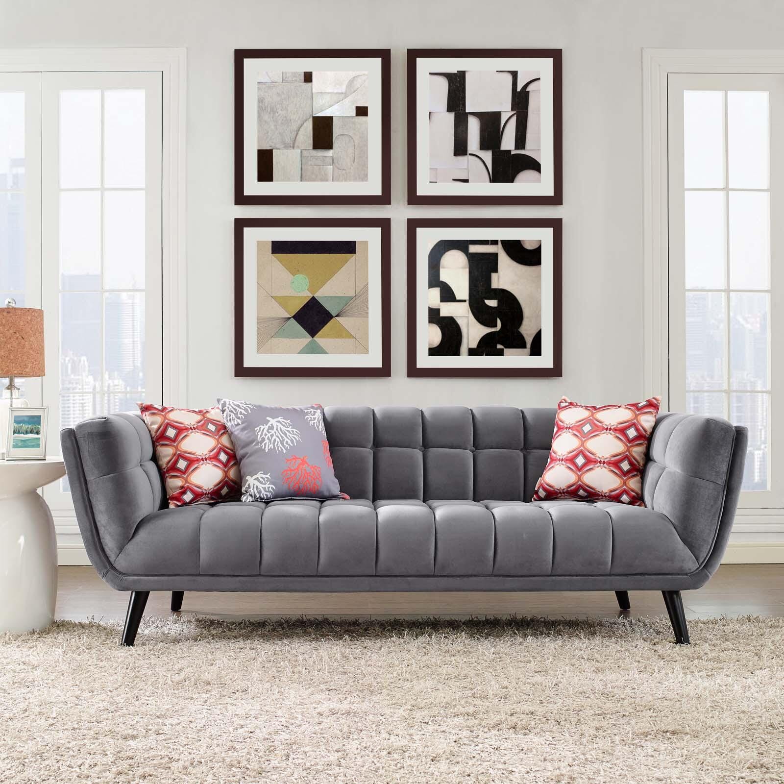Modway Bestow Sofa, Gray/Black, rollover