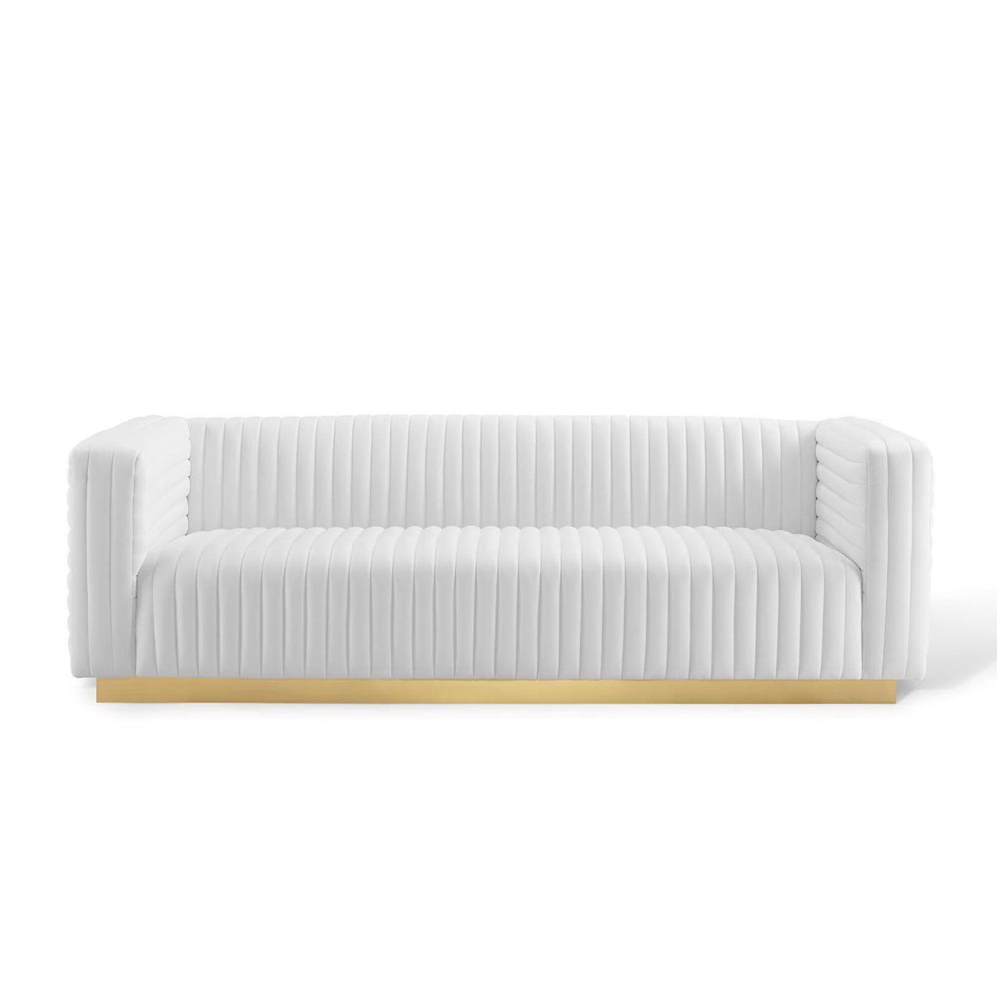 Modway Charisma Sofa, White/Gold, large