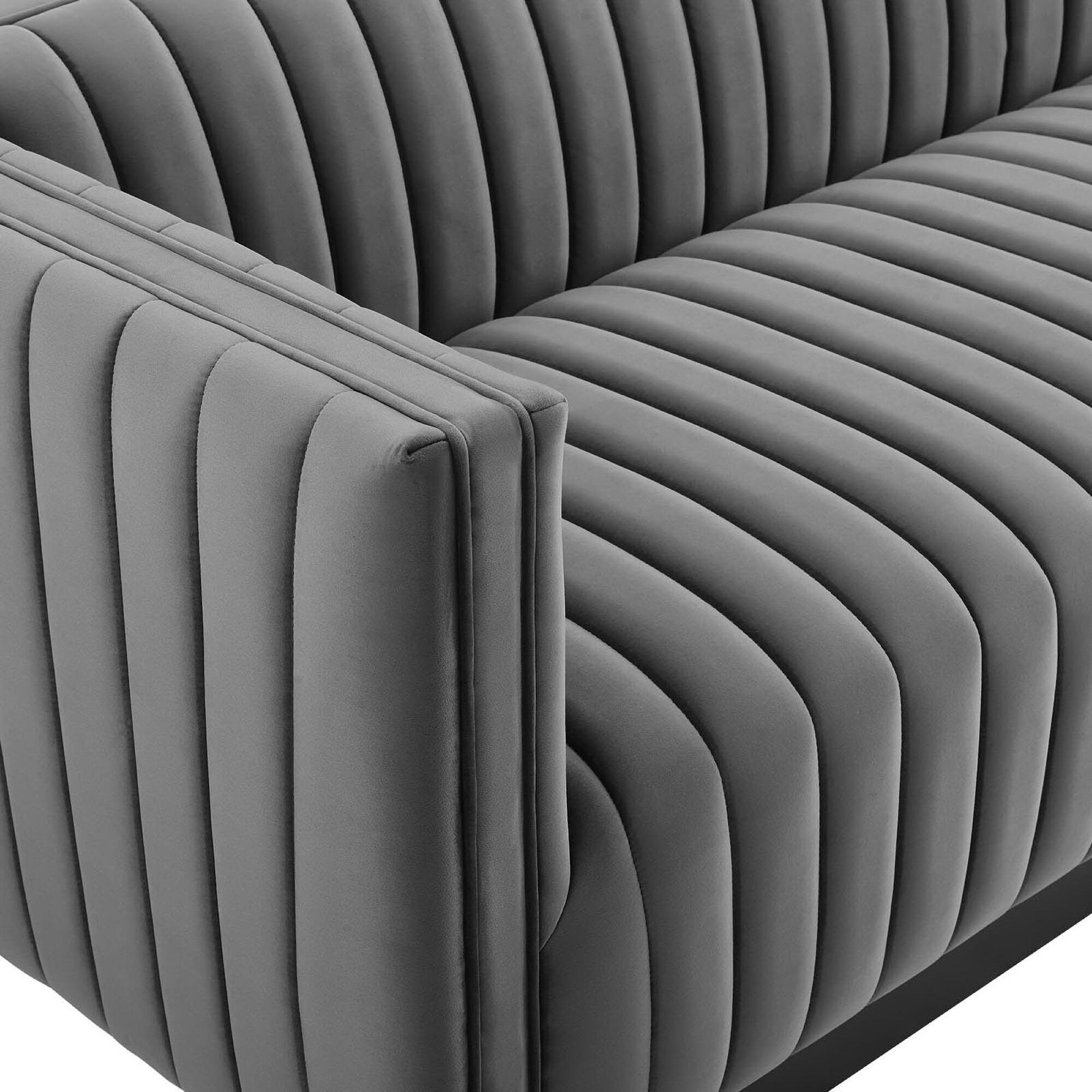 Modway Conjure Sofa, Gray/Black, large