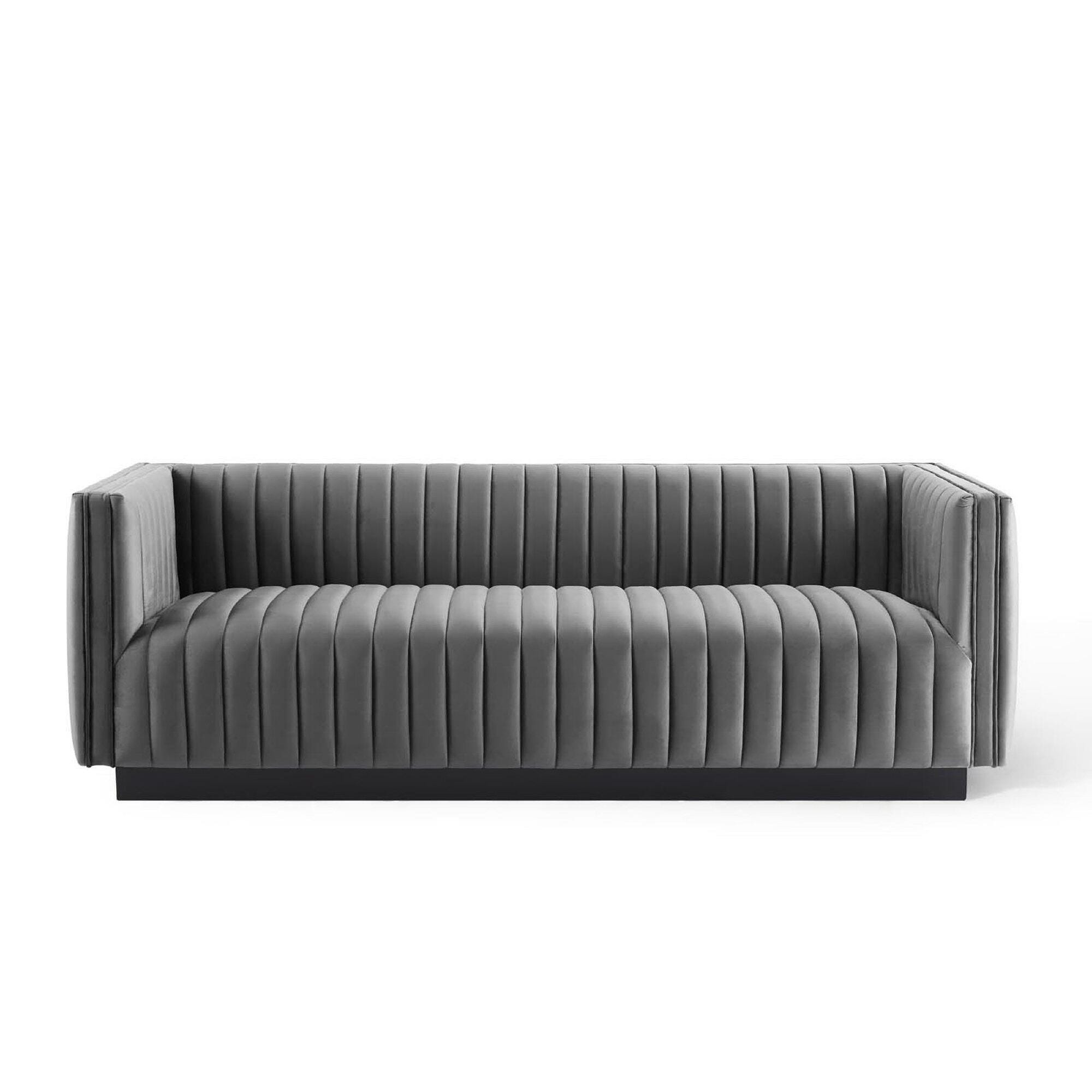 Modway Conjure Sofa, Gray/Black, large
