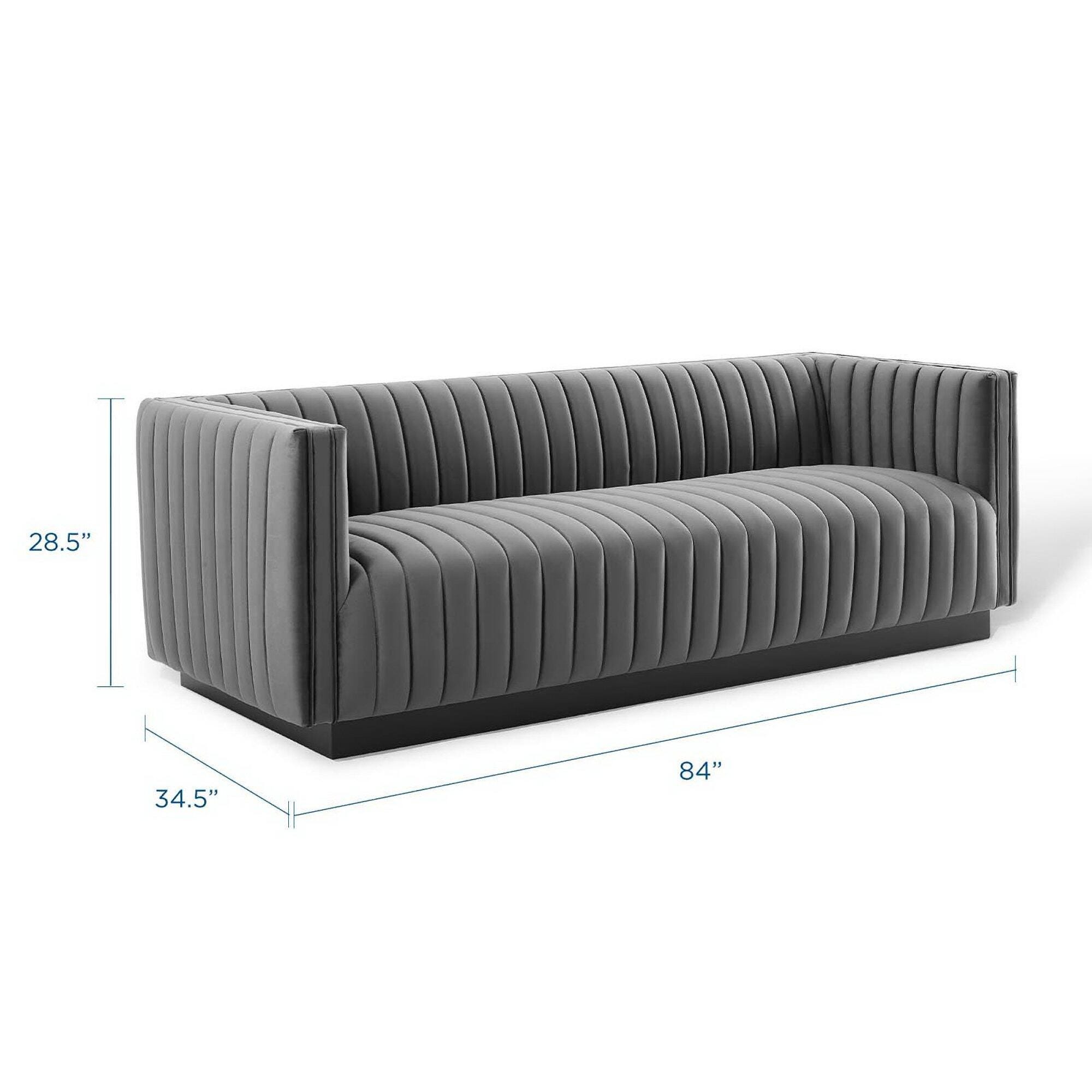 Modway Conjure Sofa, Gray/Black, large