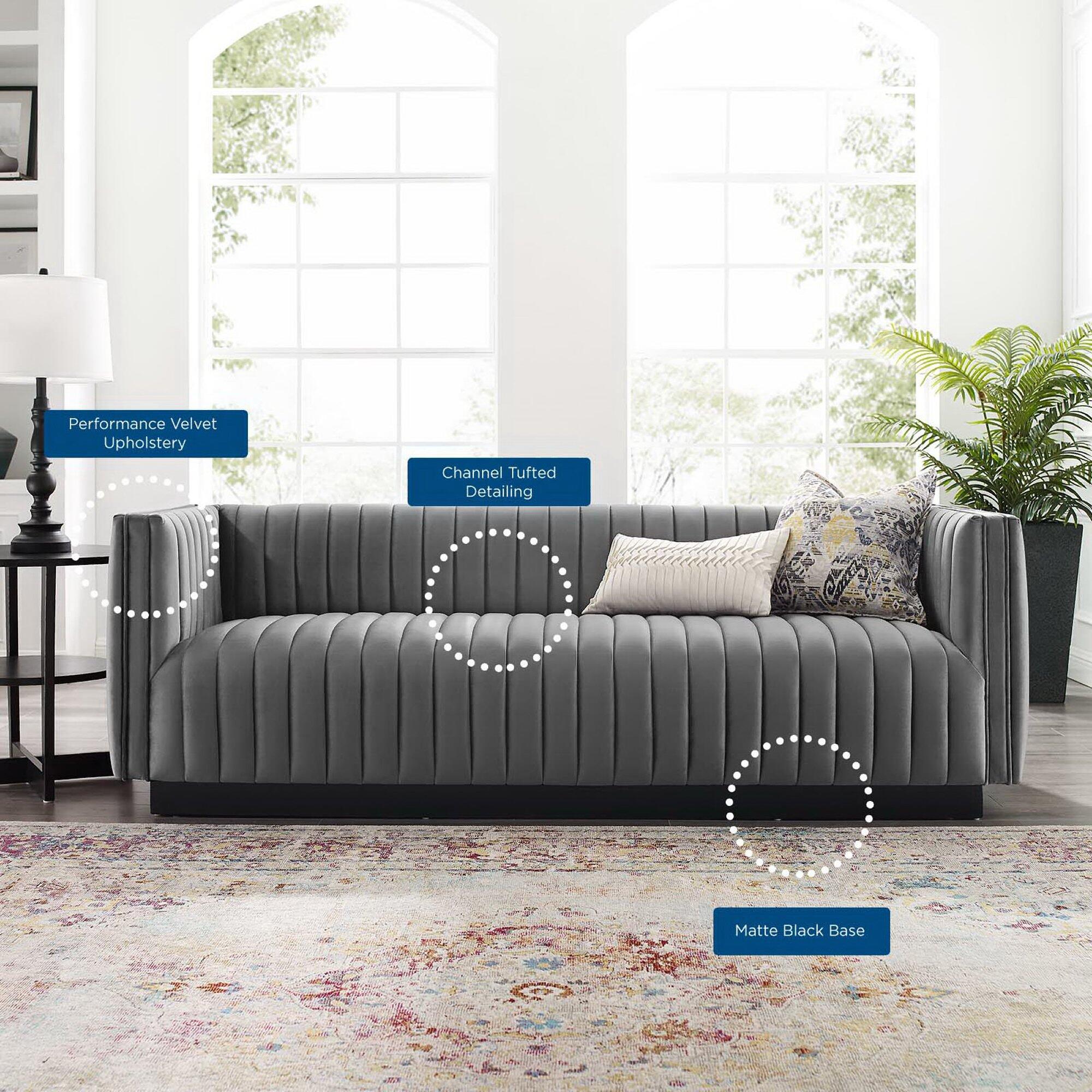 Modway Conjure Sofa, Gray/Black, large