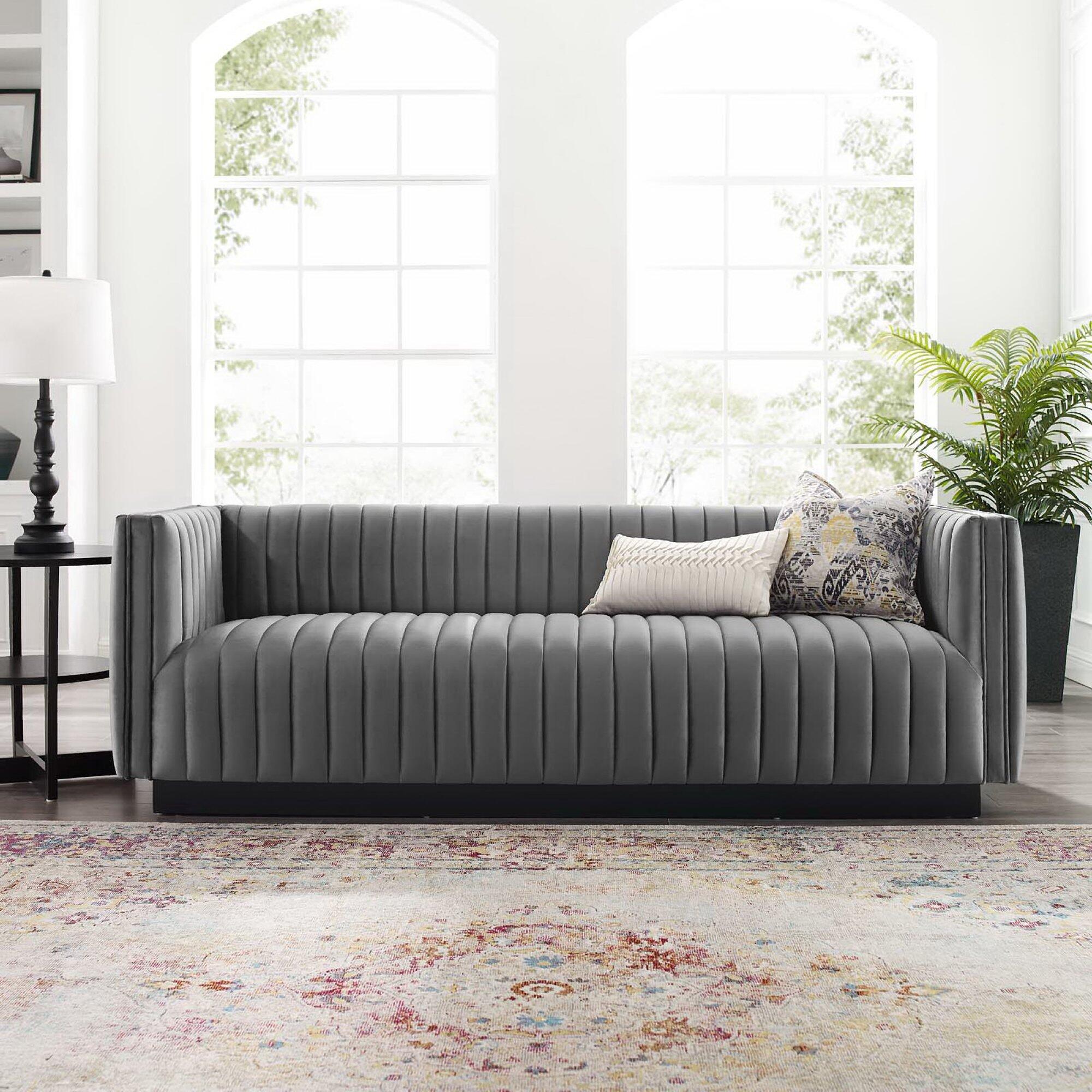 Modway Conjure Sofa, Gray/Black, large