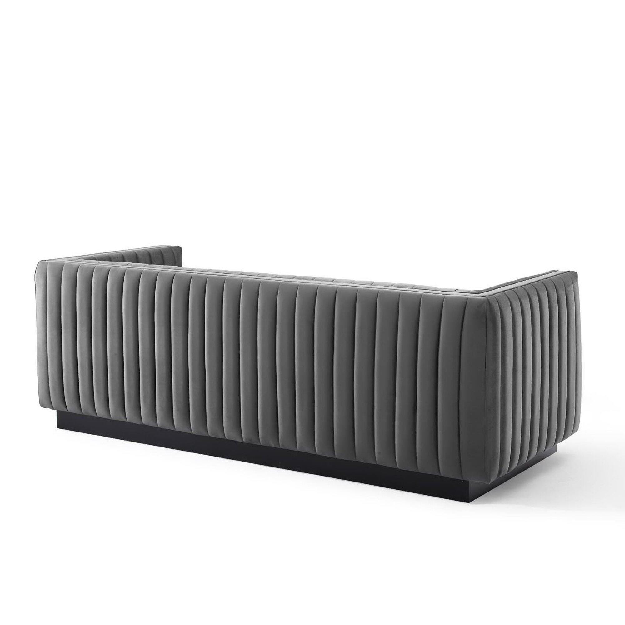 Modway Conjure Sofa, Gray/Black, large