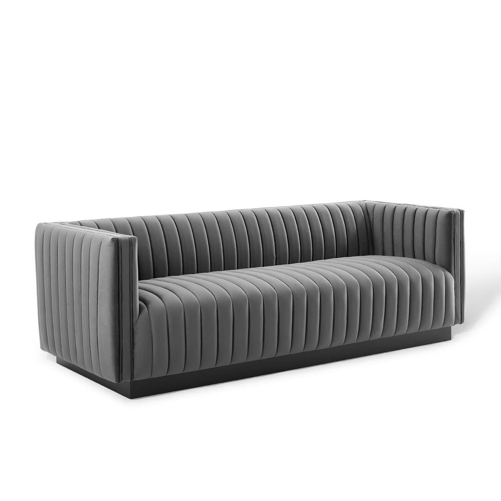 Modway Conjure Sofa, Gray/Black, large