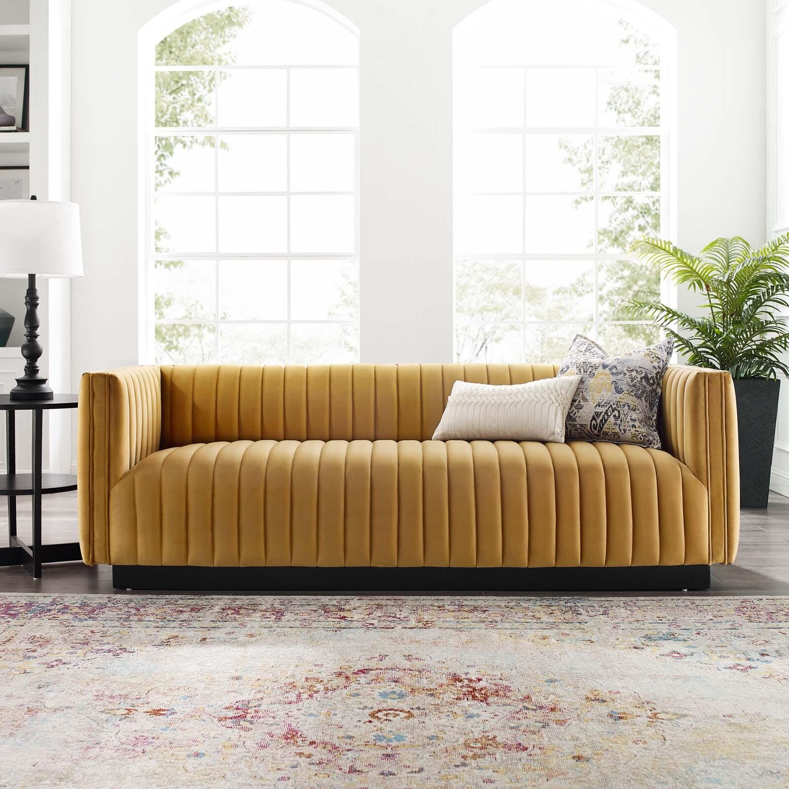 Modway Conjure Sofa, Cognac, large