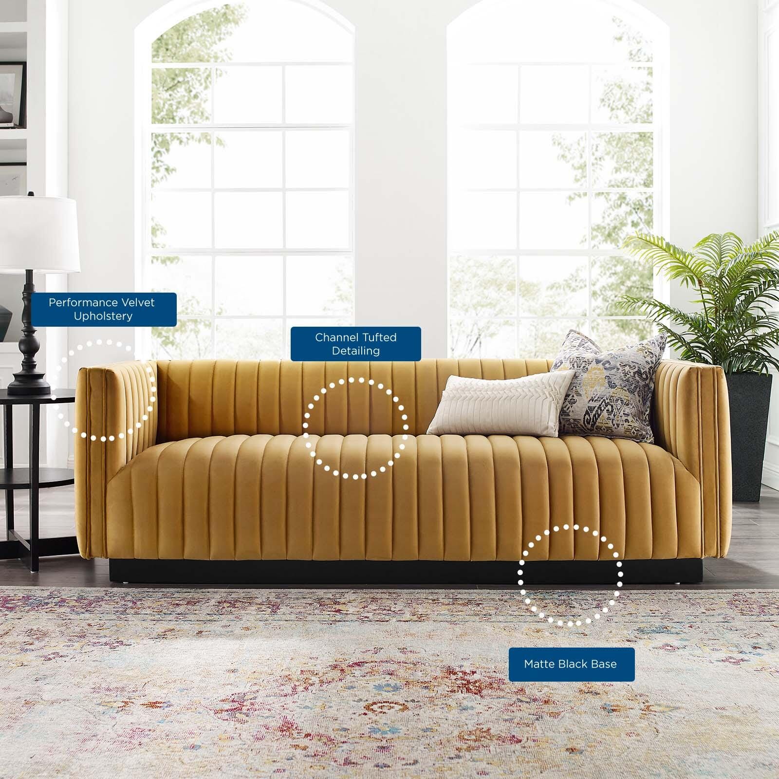 Modway Conjure Sofa, Cognac, large