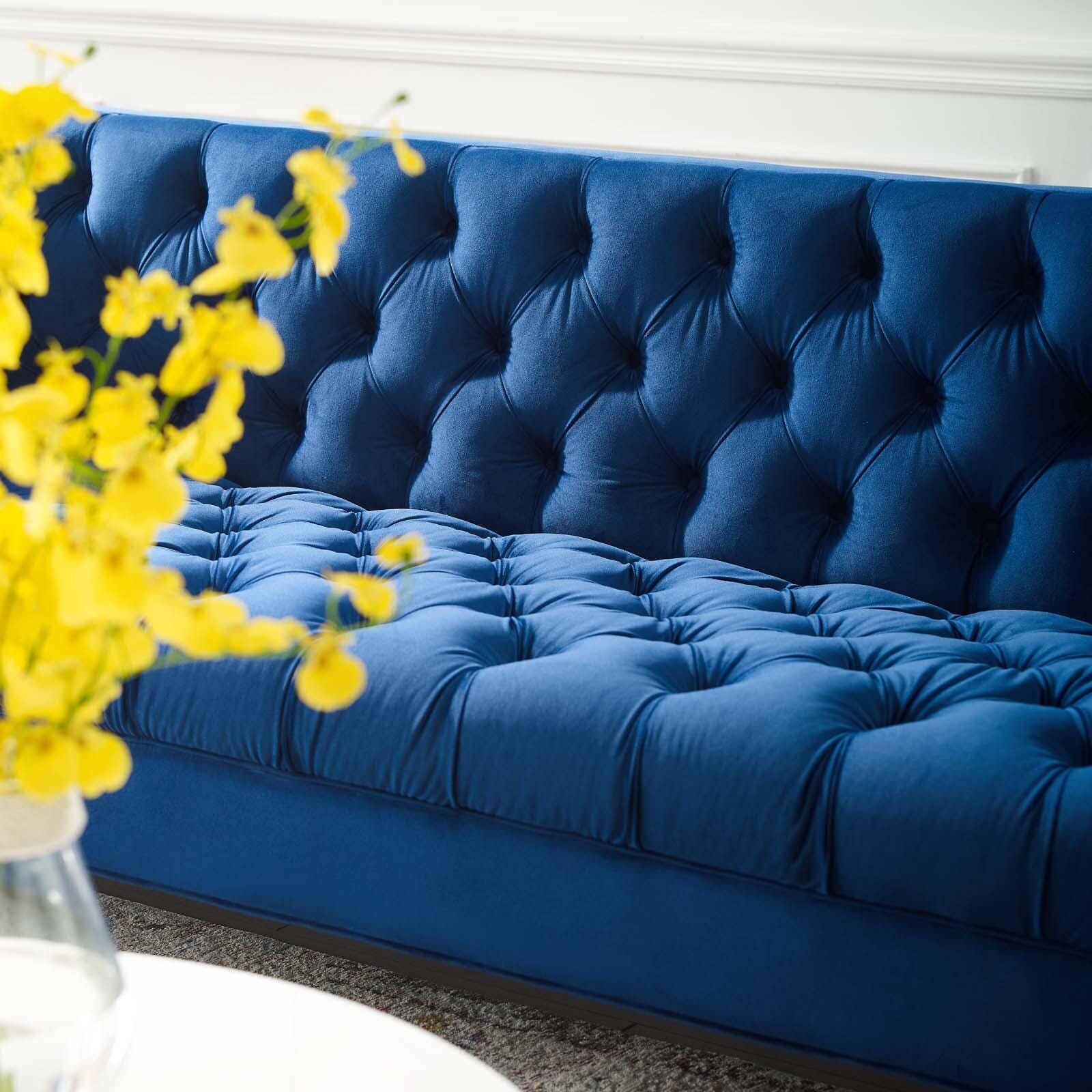 Modway Delight Sofa, Navy Blue/Gold, large