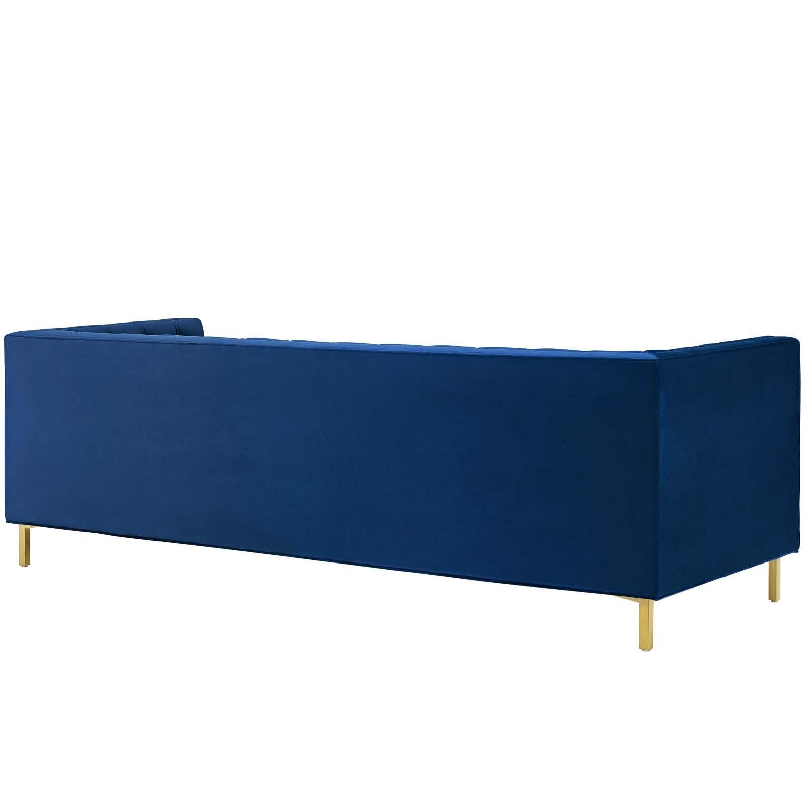 Modway Delight Sofa, Navy Blue/Gold, large