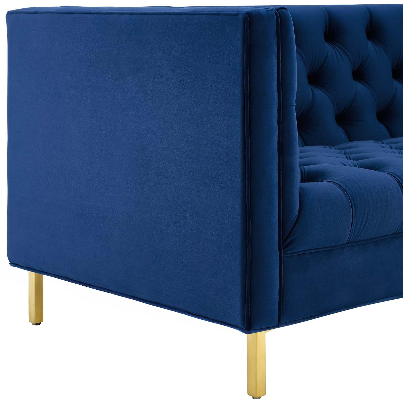 Modway Delight Sofa, Navy Blue/Gold, large