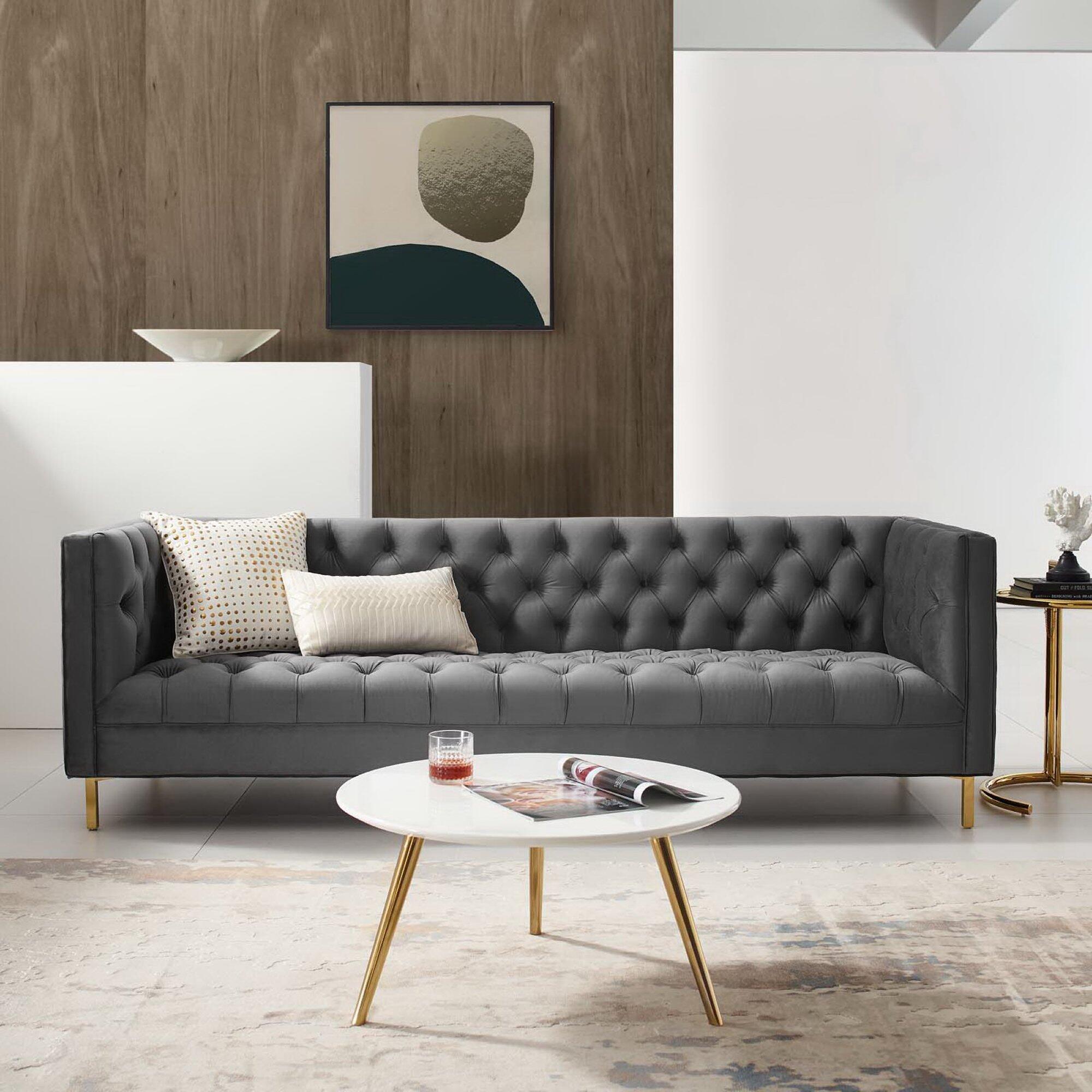 Modway Delight Sofa, Gray/Gold, rollover
