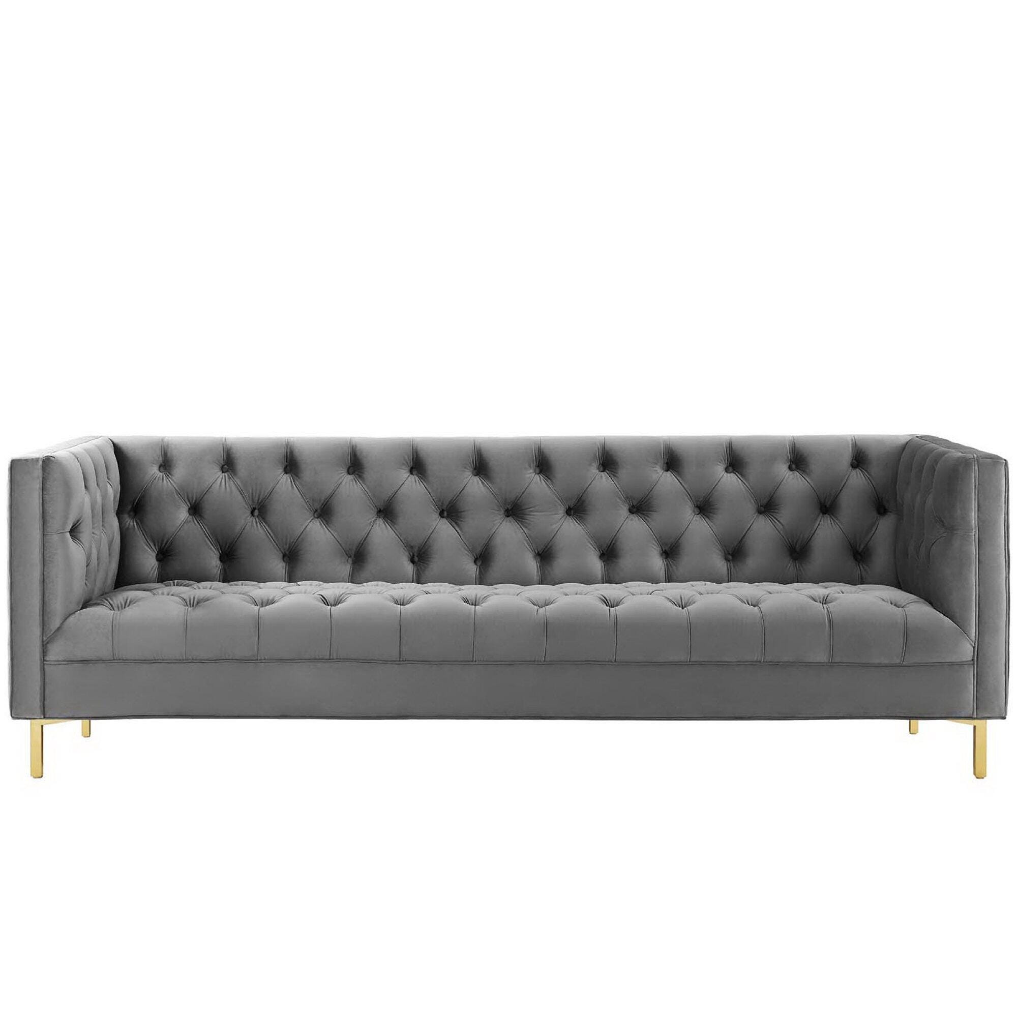 Modway Delight Sofa, Gray/Gold, large