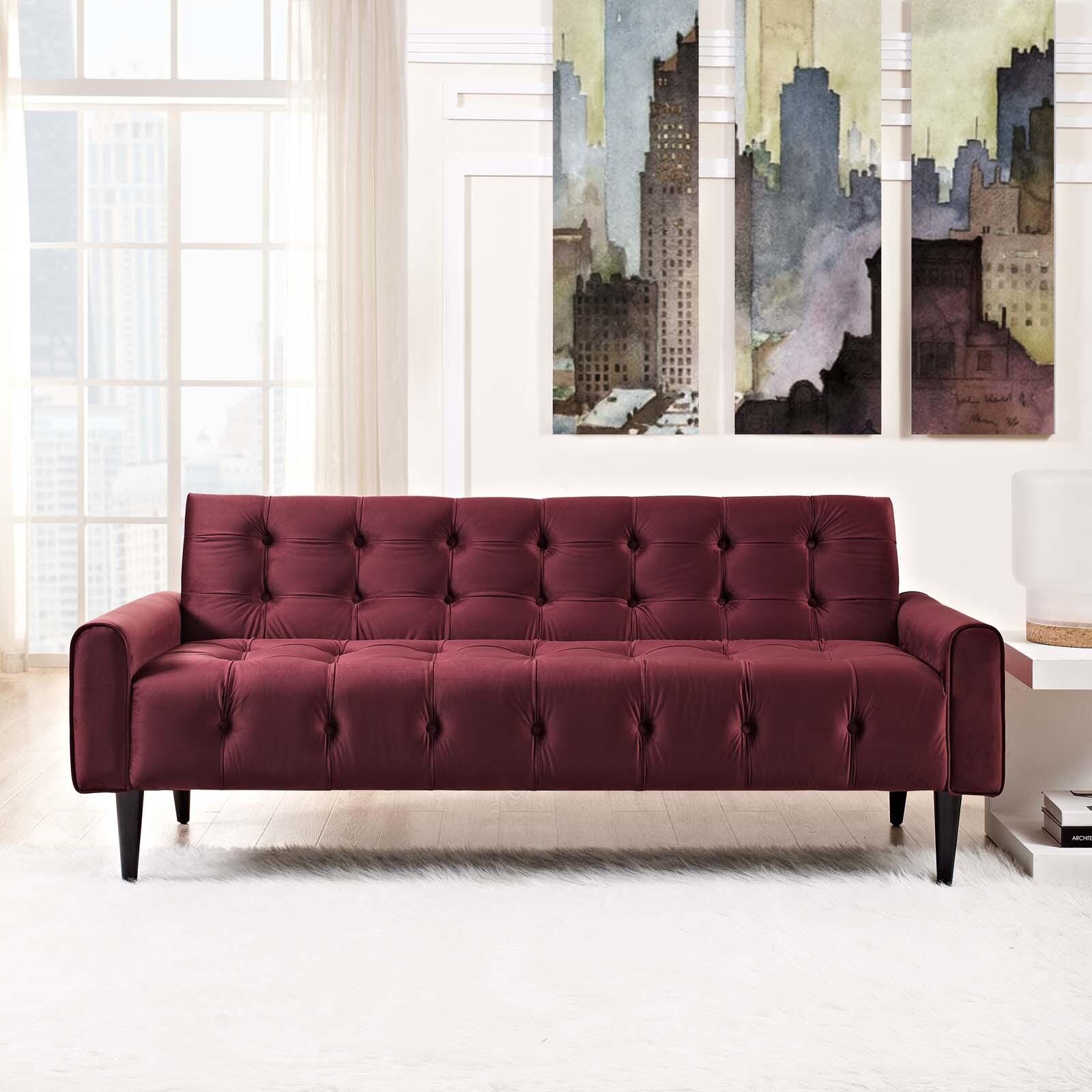 Modway Delve Sofa, Maroon/Black, rollover