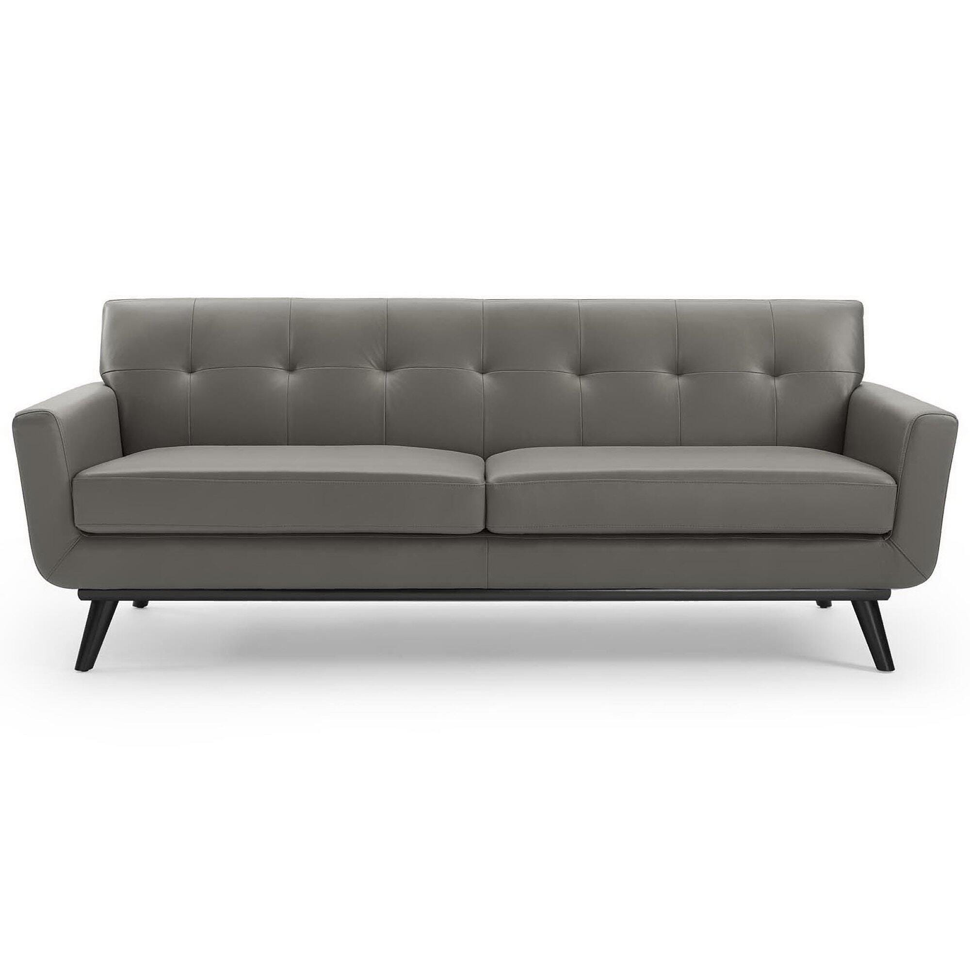 Modway Engage Leather Sofa, Gray/Black, large