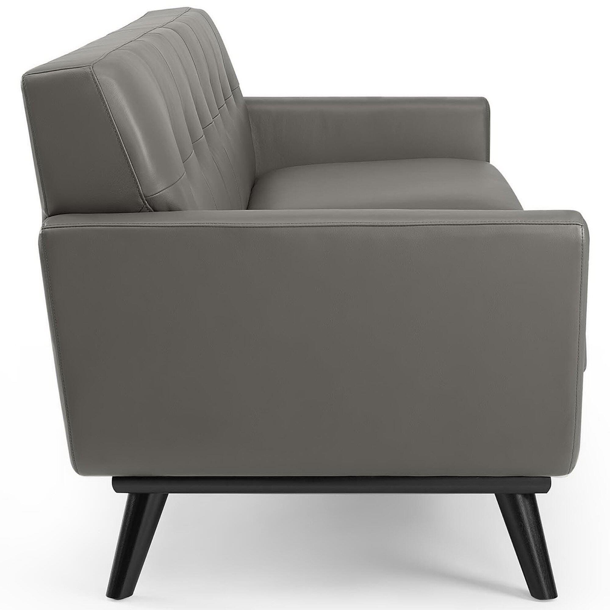 Modway Engage Leather Sofa, Gray/Black, large