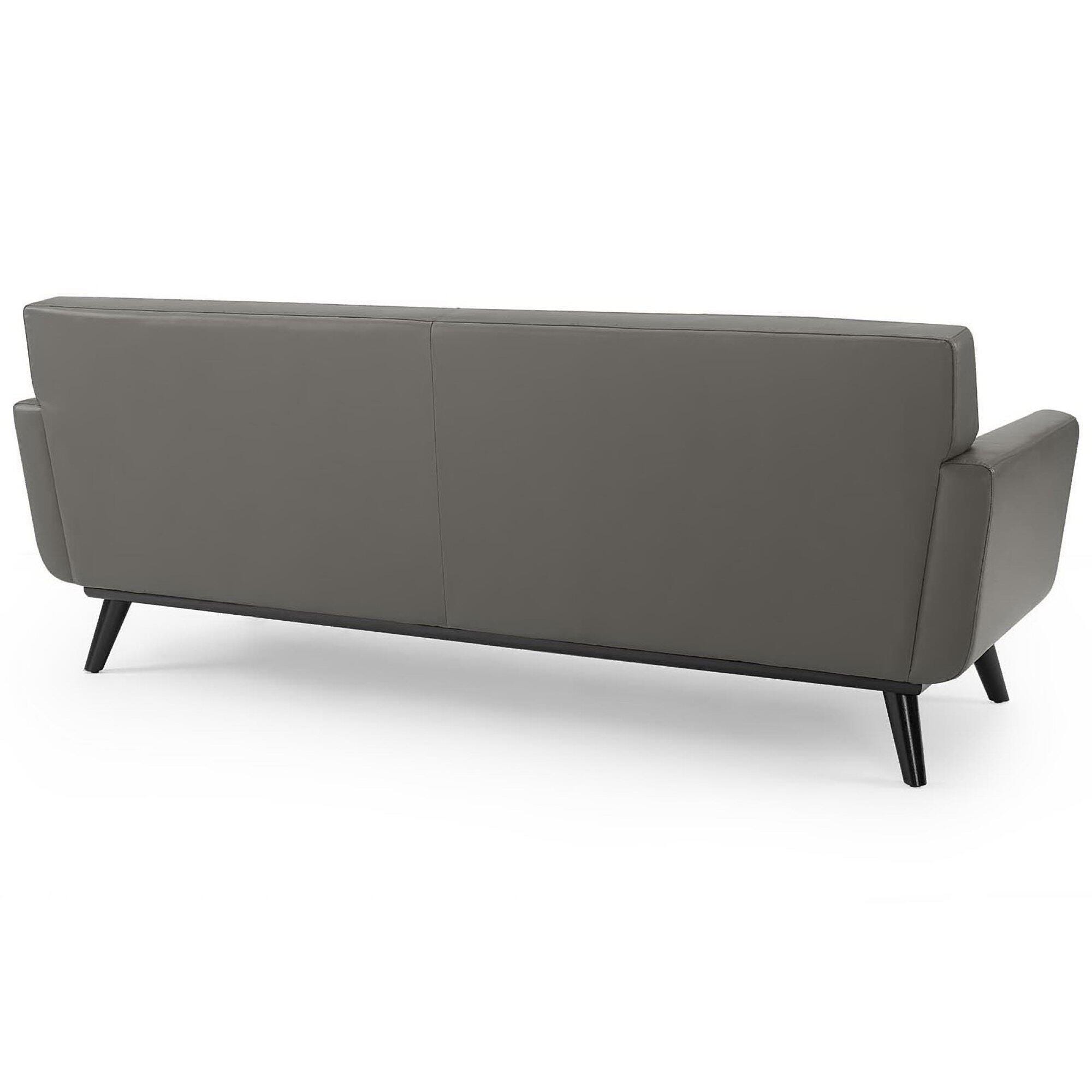 Modway Engage Leather Sofa, Gray/Black, large