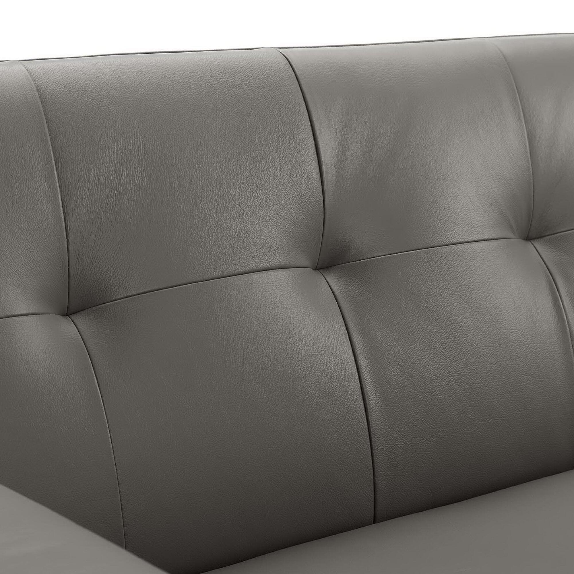 Modway Engage Leather Sofa, Gray/Black, large