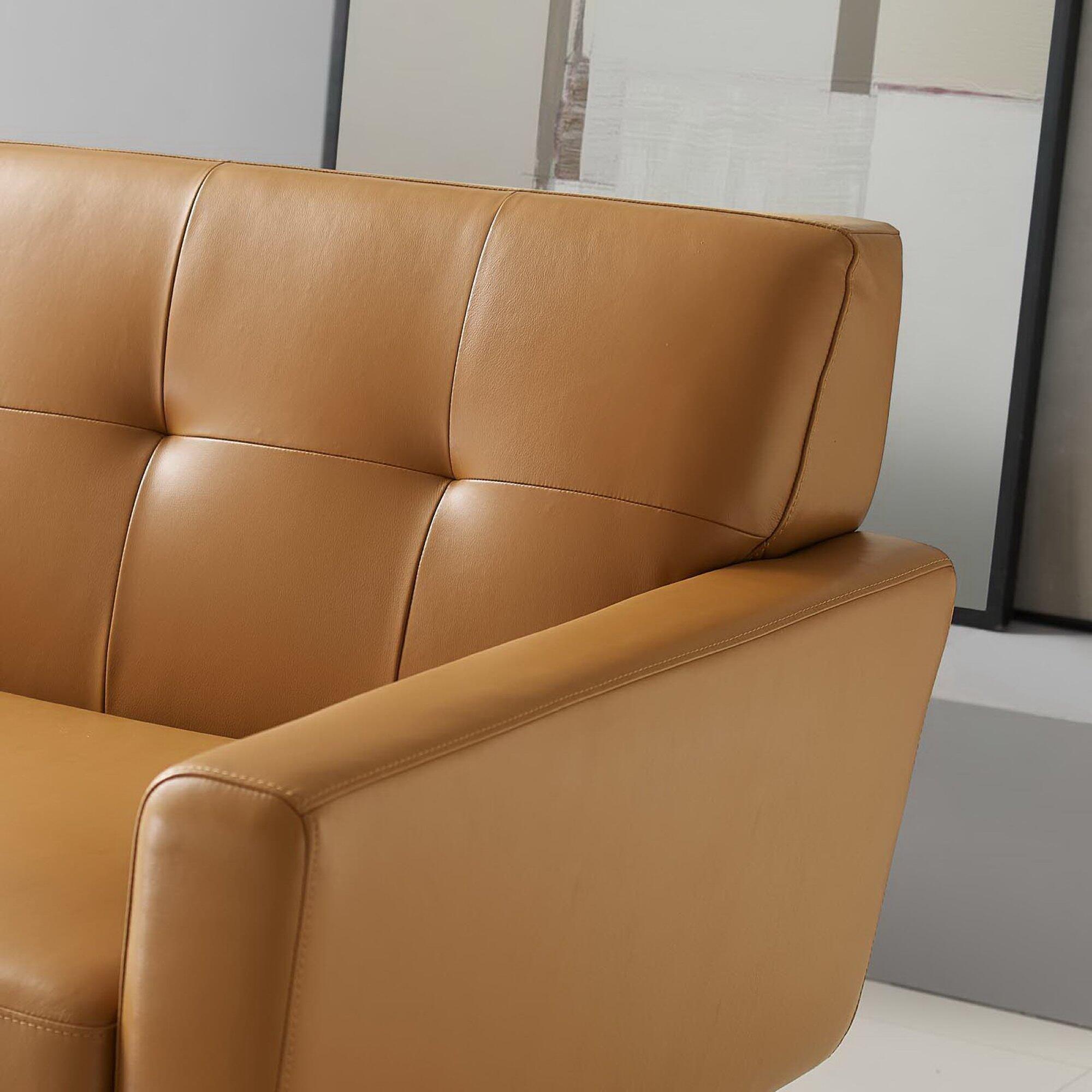 Modway Engage Leather Sofa, Tan, large