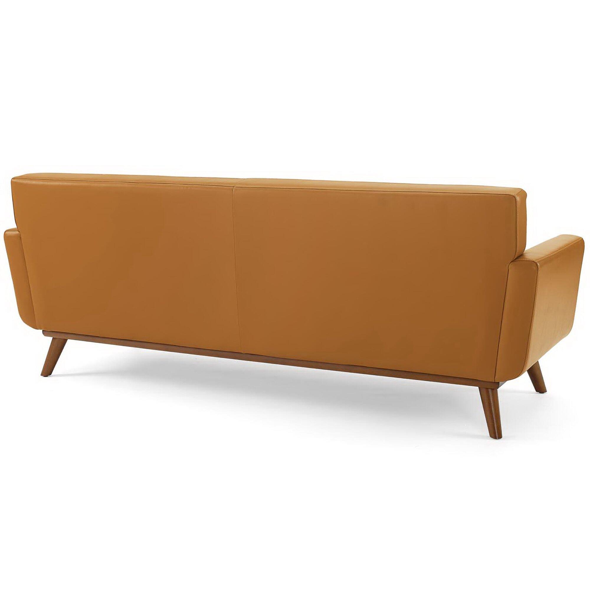 Modway Engage Leather Sofa, Tan, large