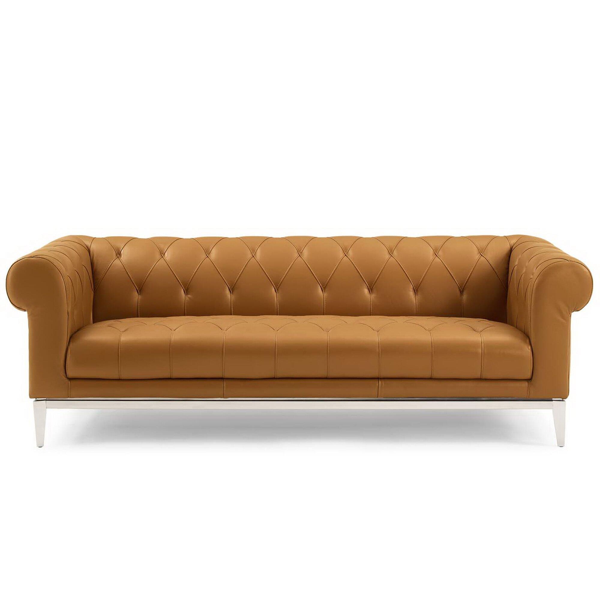 Modway Idyll Leather Sofa, Tan, large