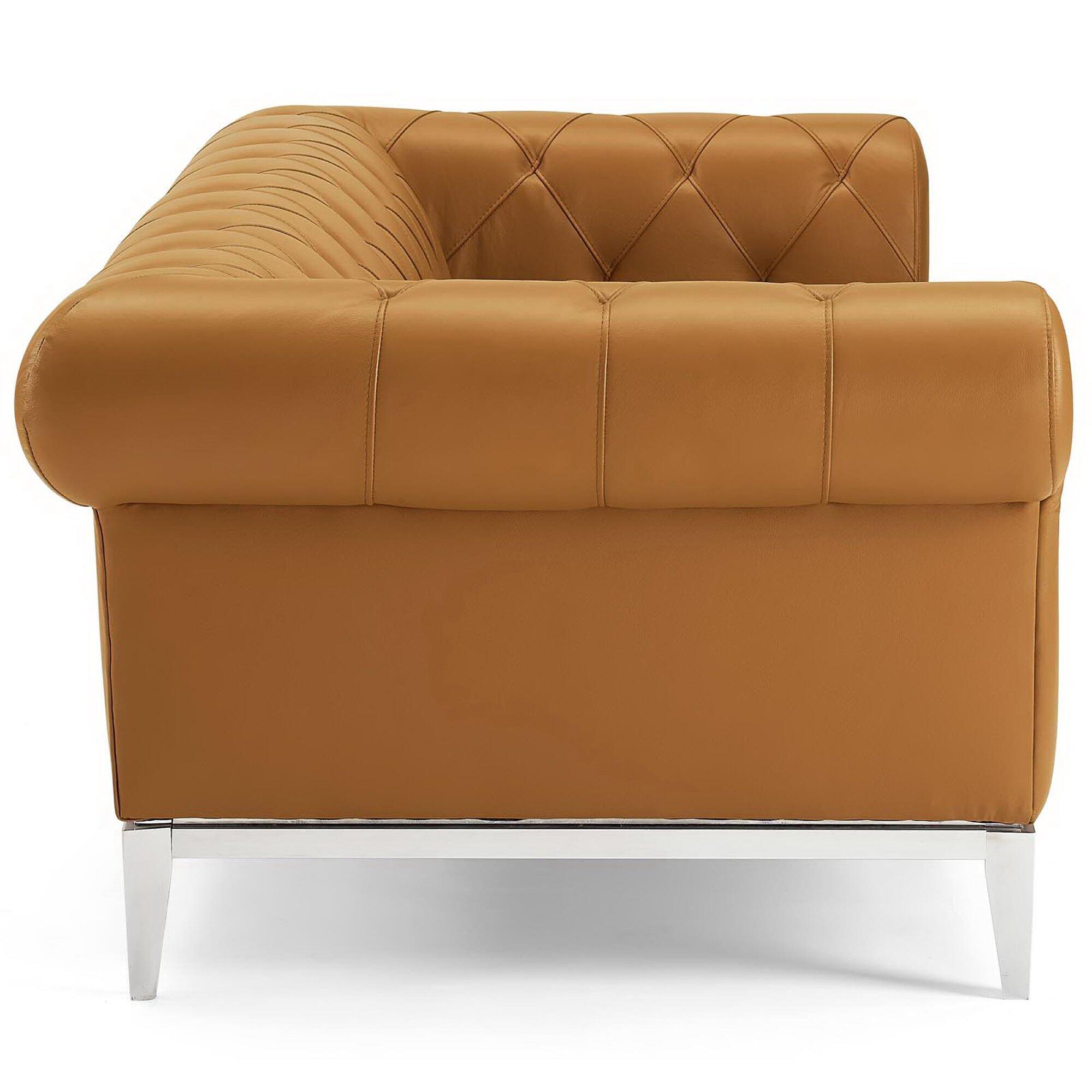 Modway Idyll Leather Sofa, Tan, large