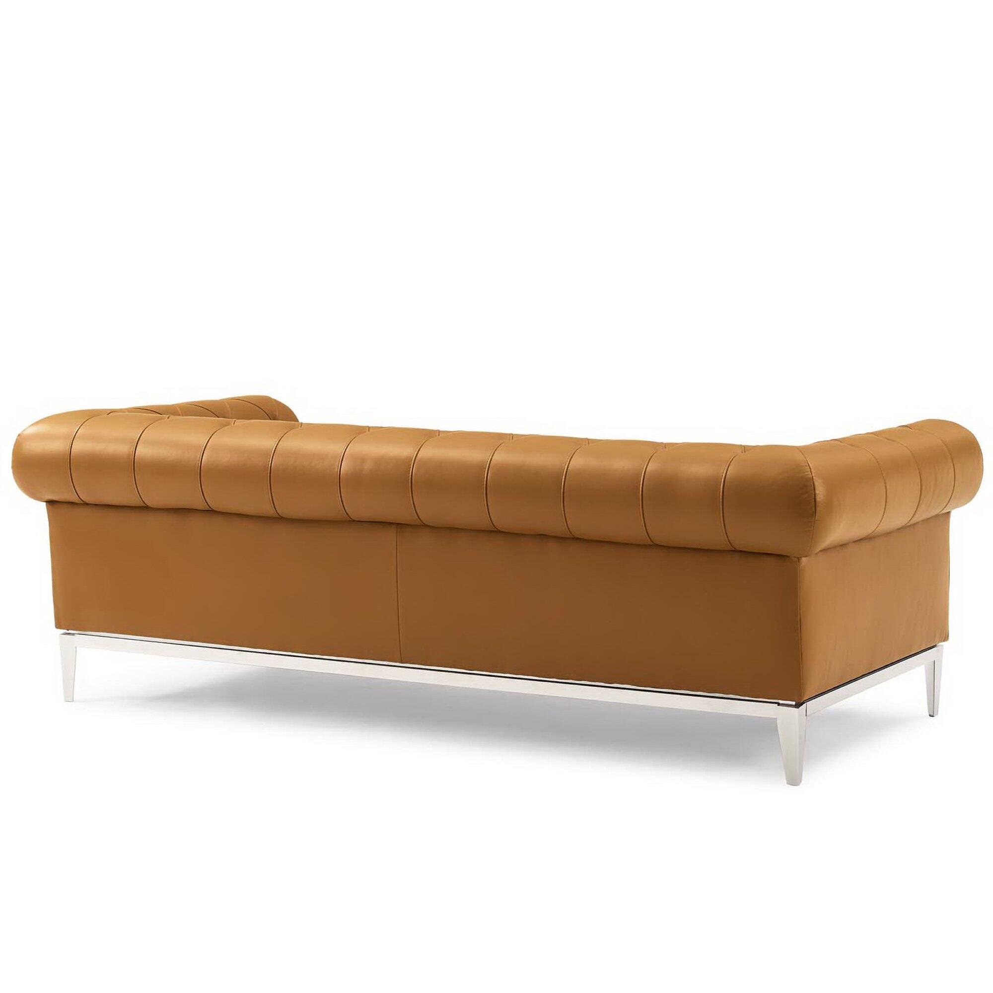 Modway Idyll Leather Sofa, Tan, large