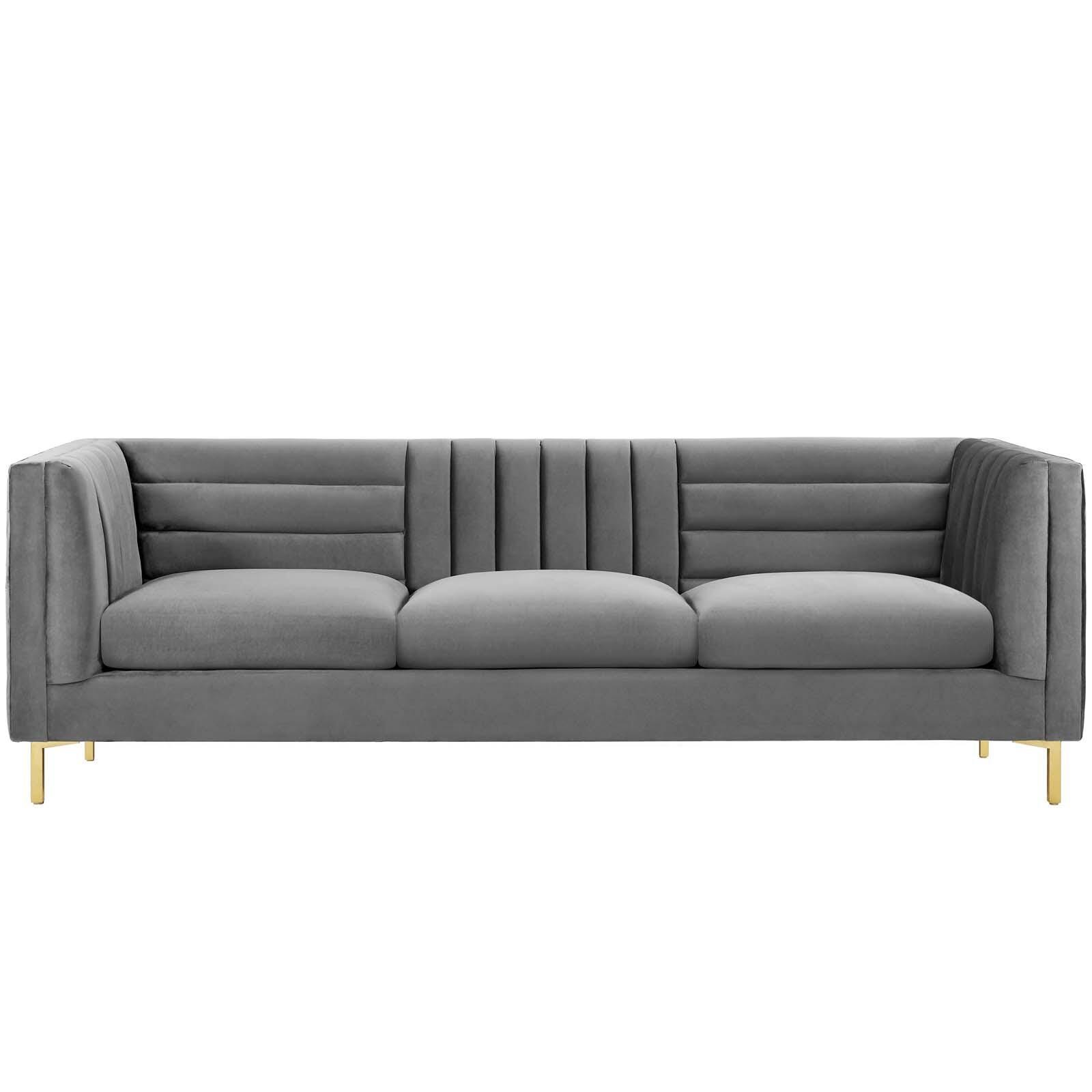 Modway Ingenuity Sofa, Gray/Gold, large