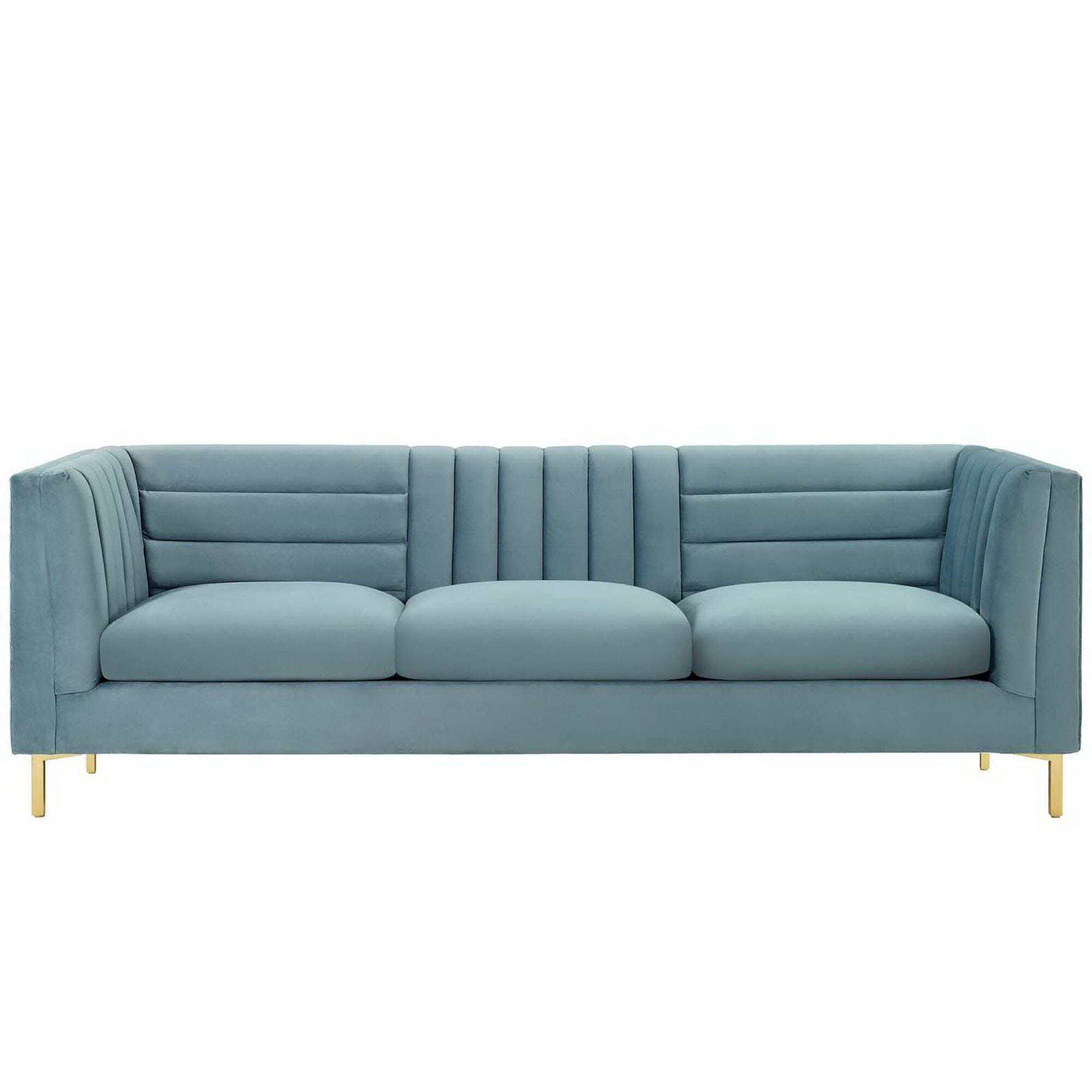 Modway Ingenuity Sofa, Light Blue/Gold, large