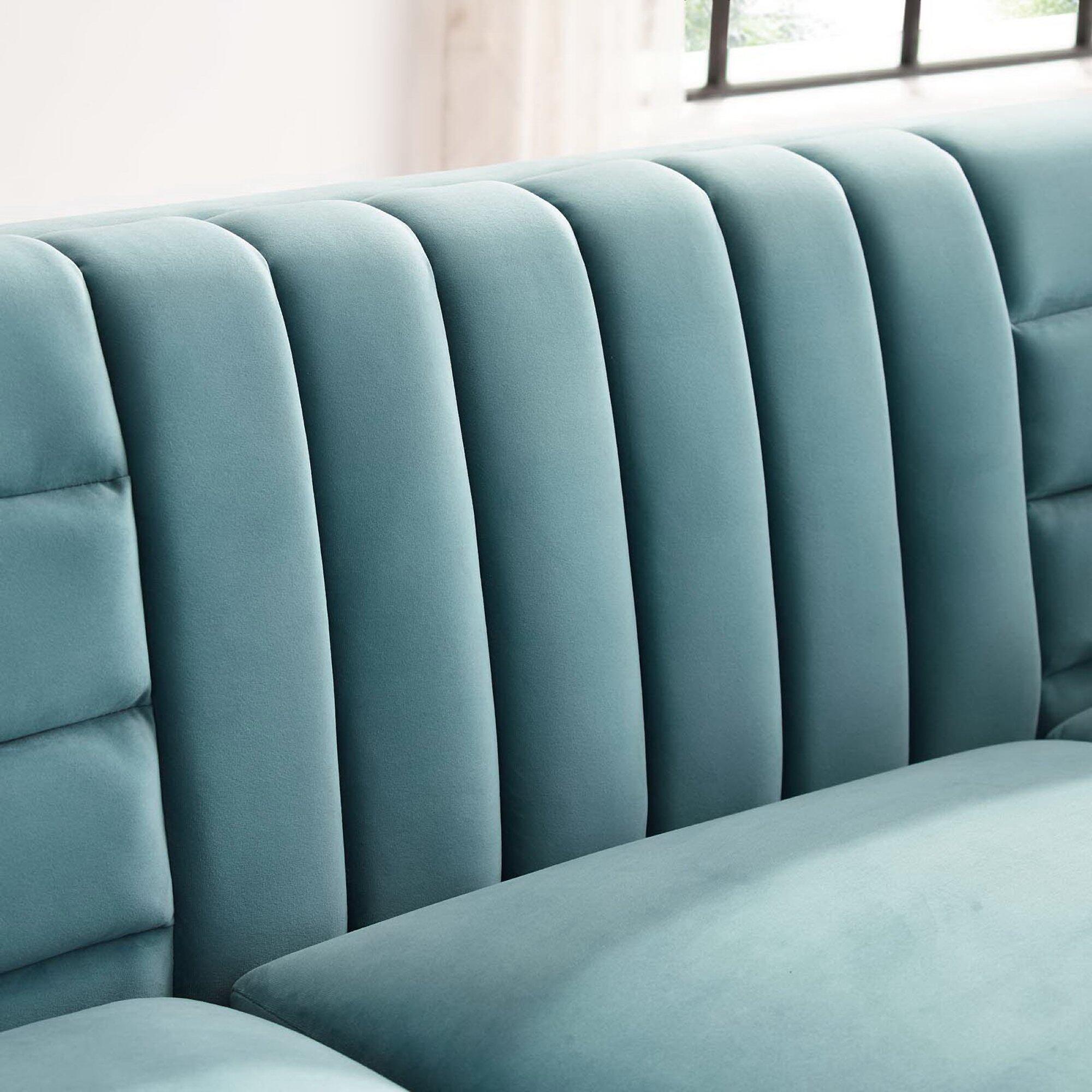 Modway Ingenuity Sofa, Light Blue/Gold, large