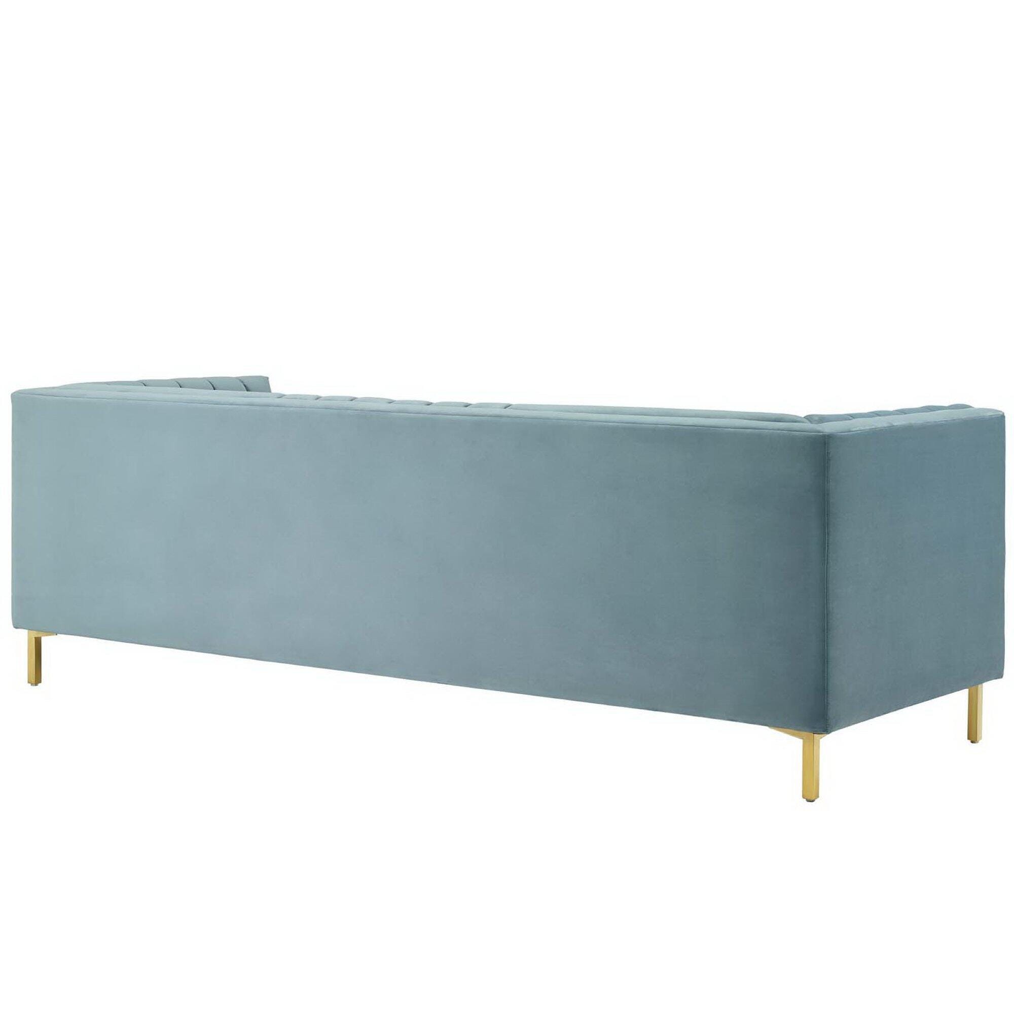 Modway Ingenuity Sofa, Light Blue/Gold, large