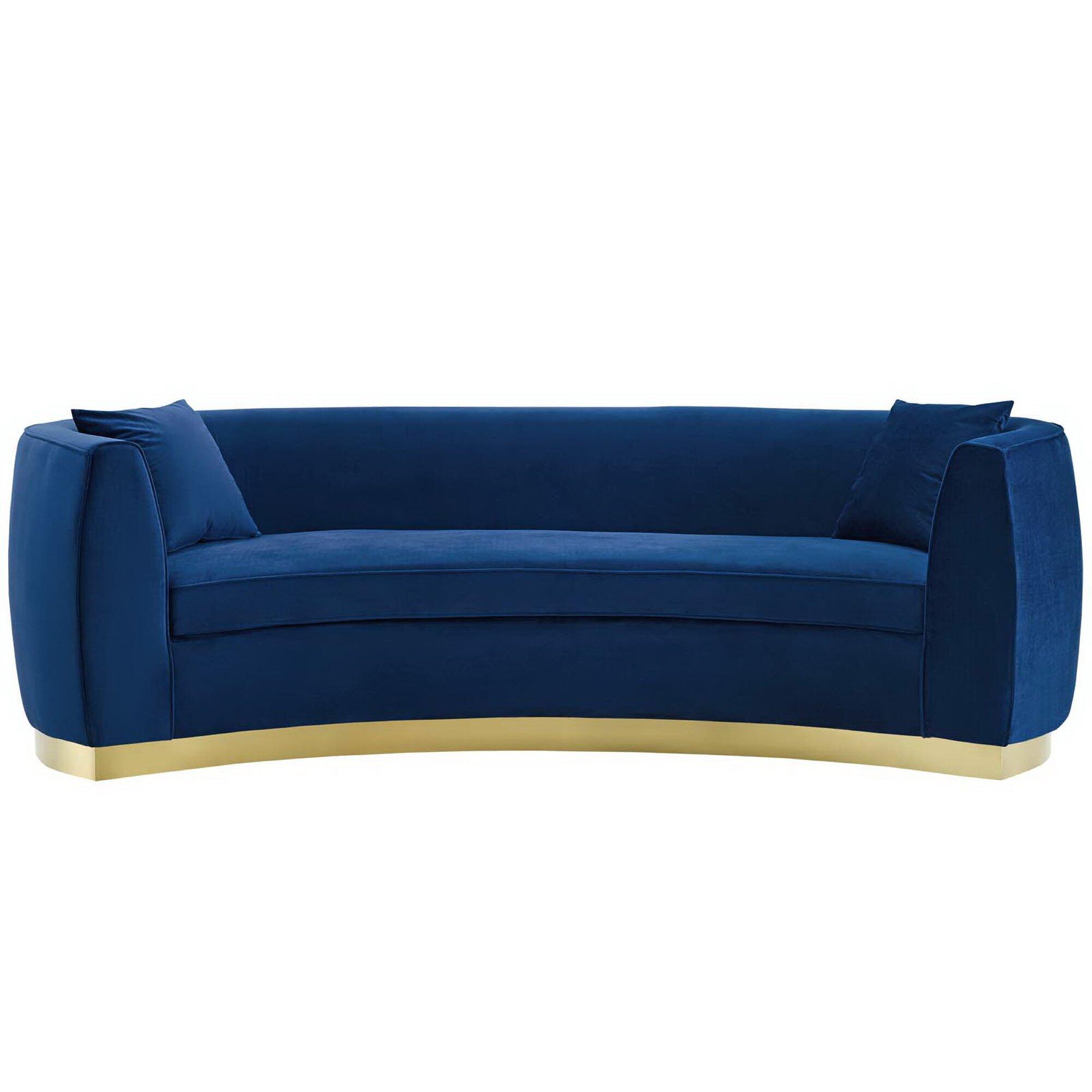 Modway Resolute Sofa, Navy/Gold, large