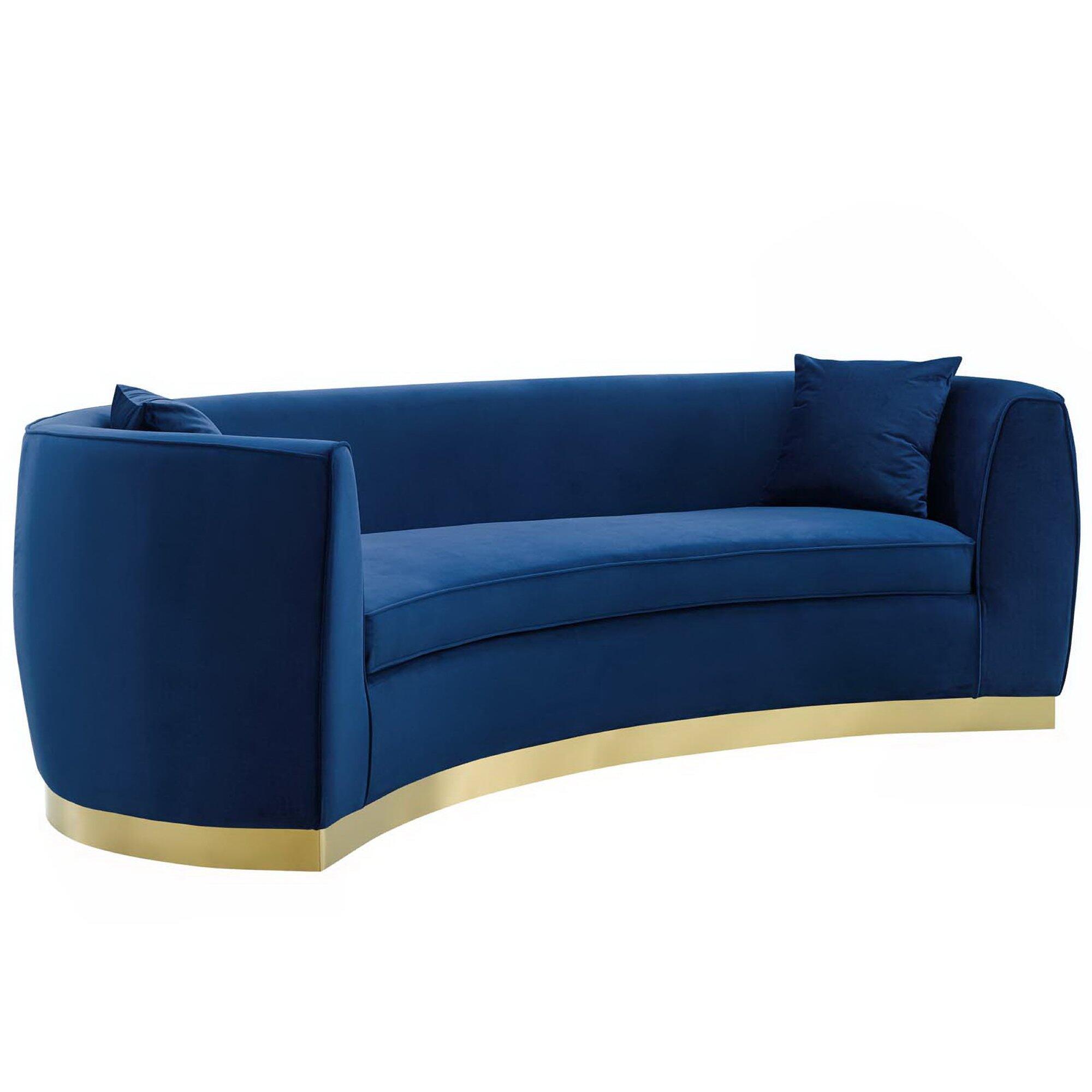 Modway Resolute Sofa, Navy/Gold, large