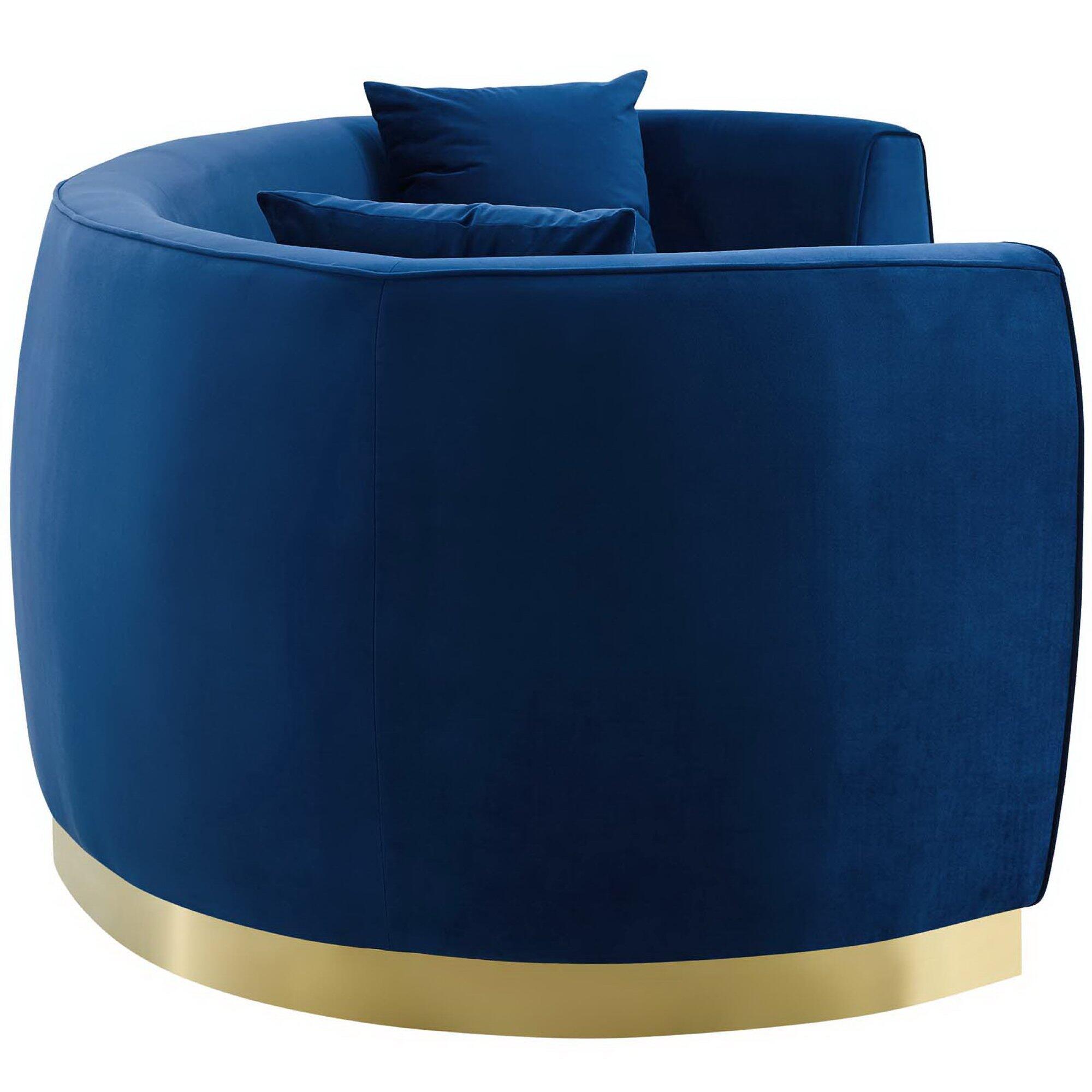Modway Resolute Sofa, Navy/Gold, large