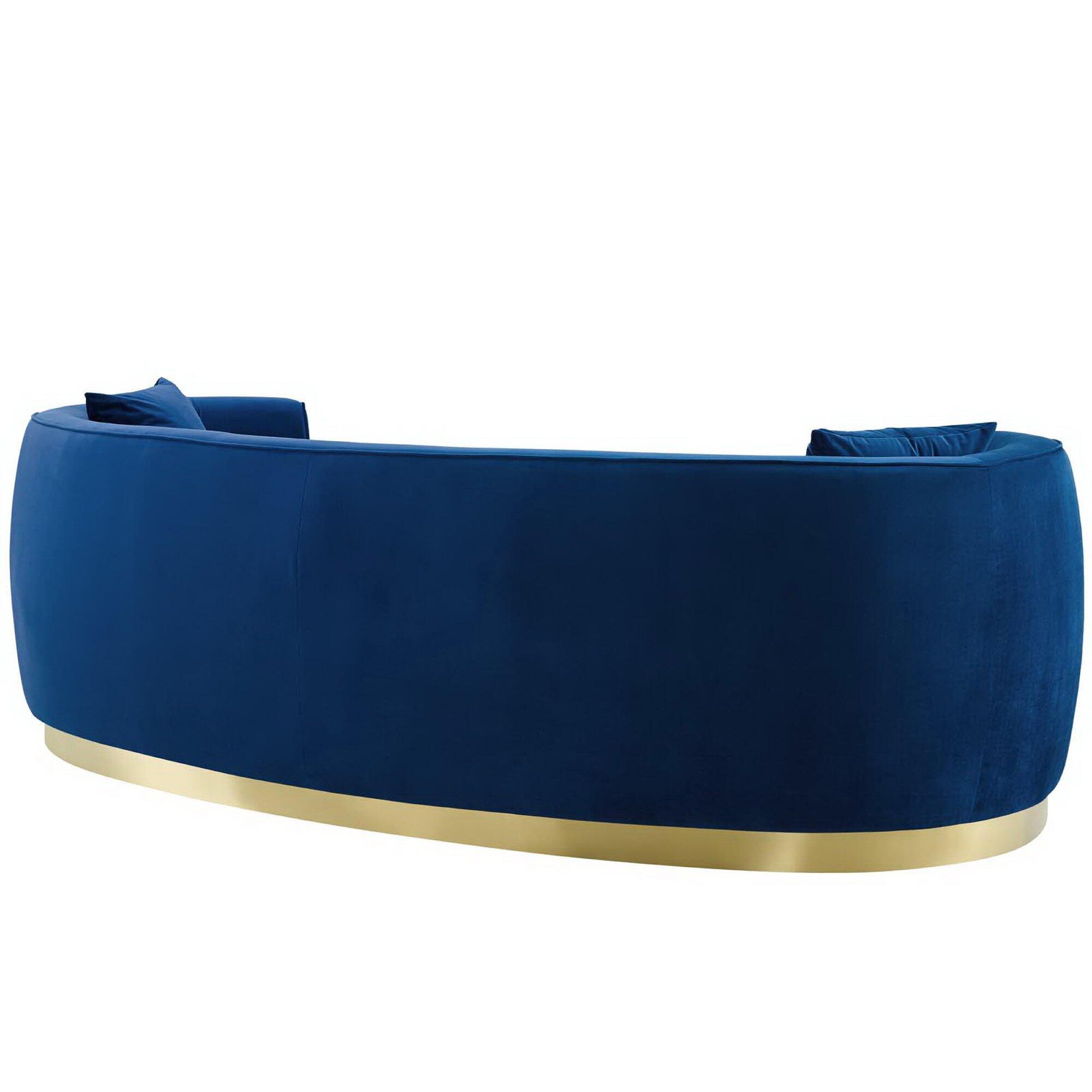 Modway Resolute Sofa, Navy/Gold, large