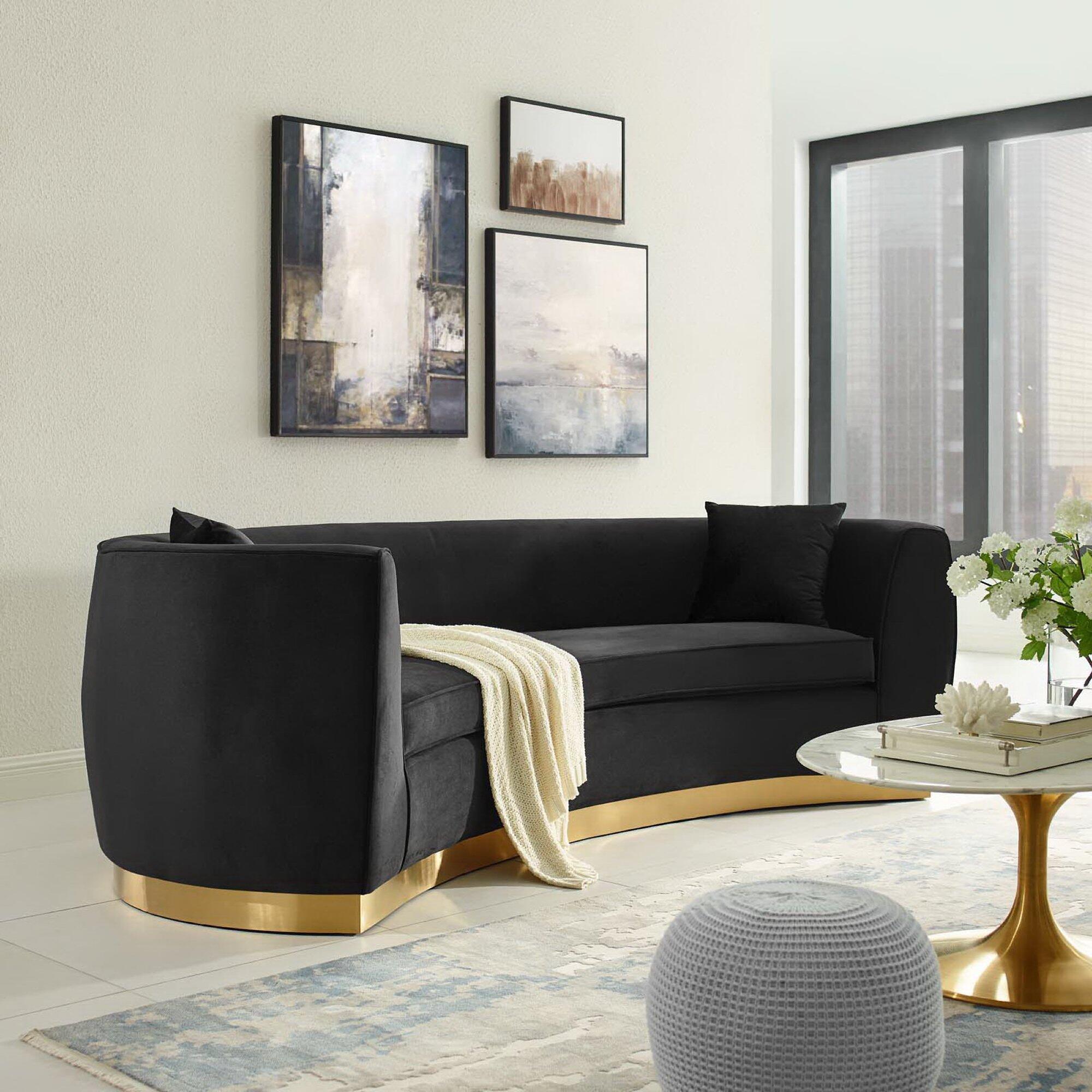 Modway Resolute Sofa, Black/Gold, large