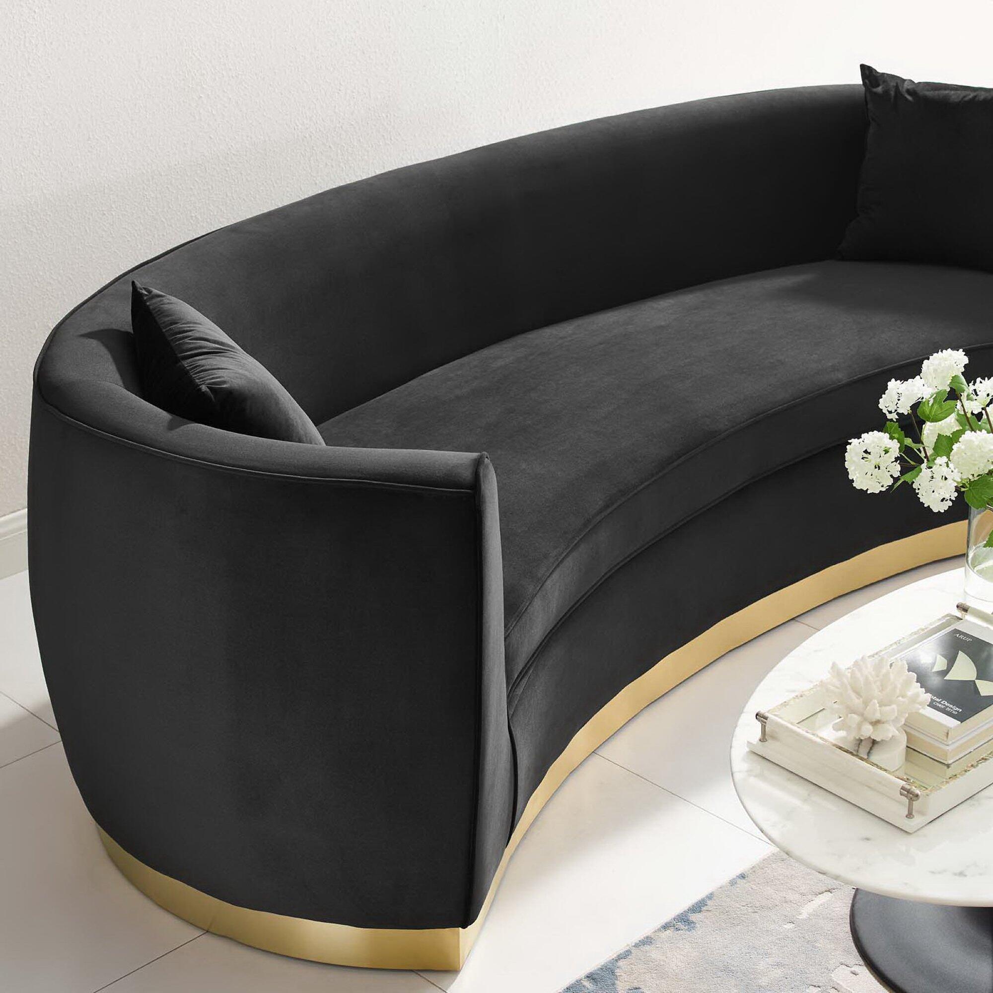 Modway Resolute Sofa, Black/Gold, large
