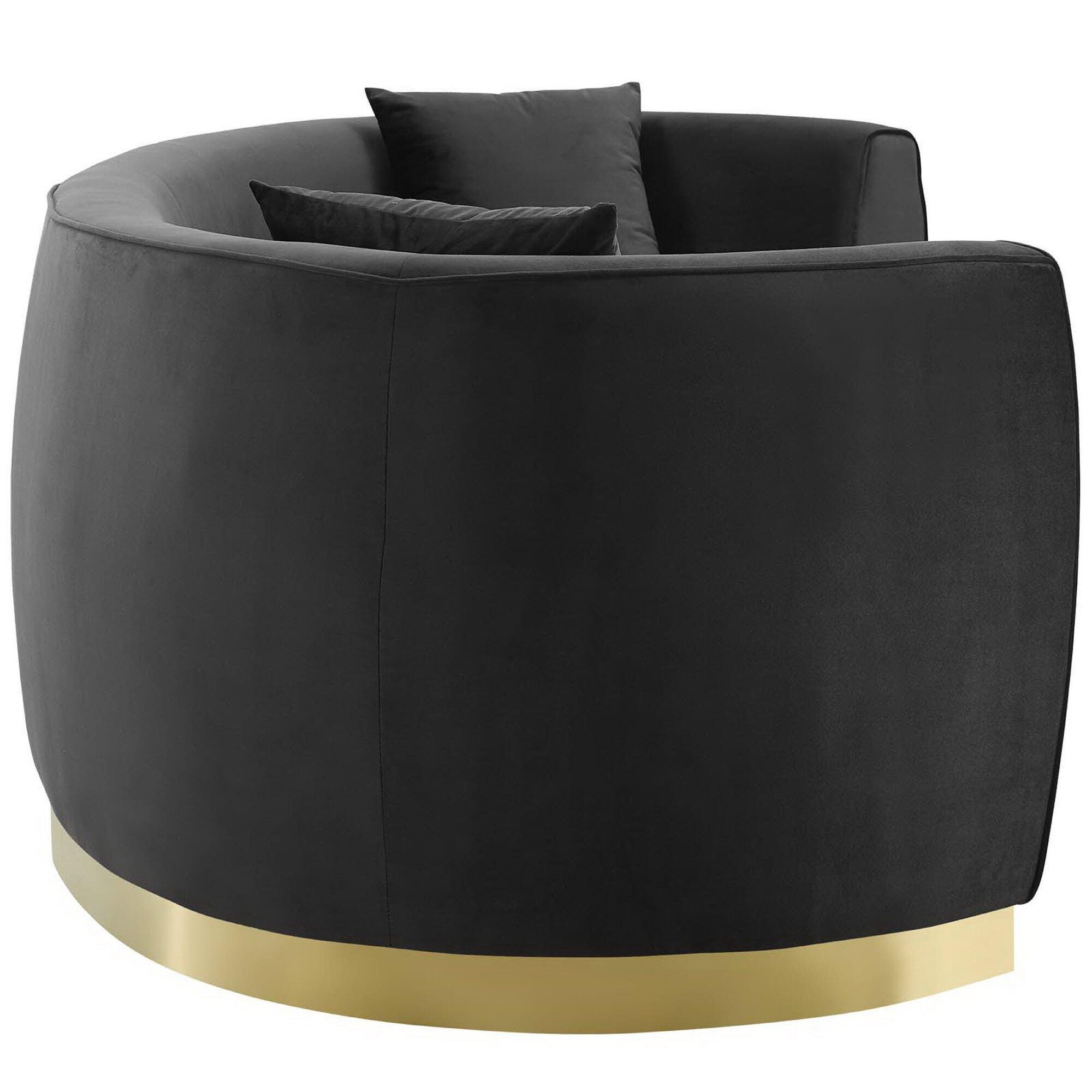 Modway Resolute Sofa, Black/Gold, large