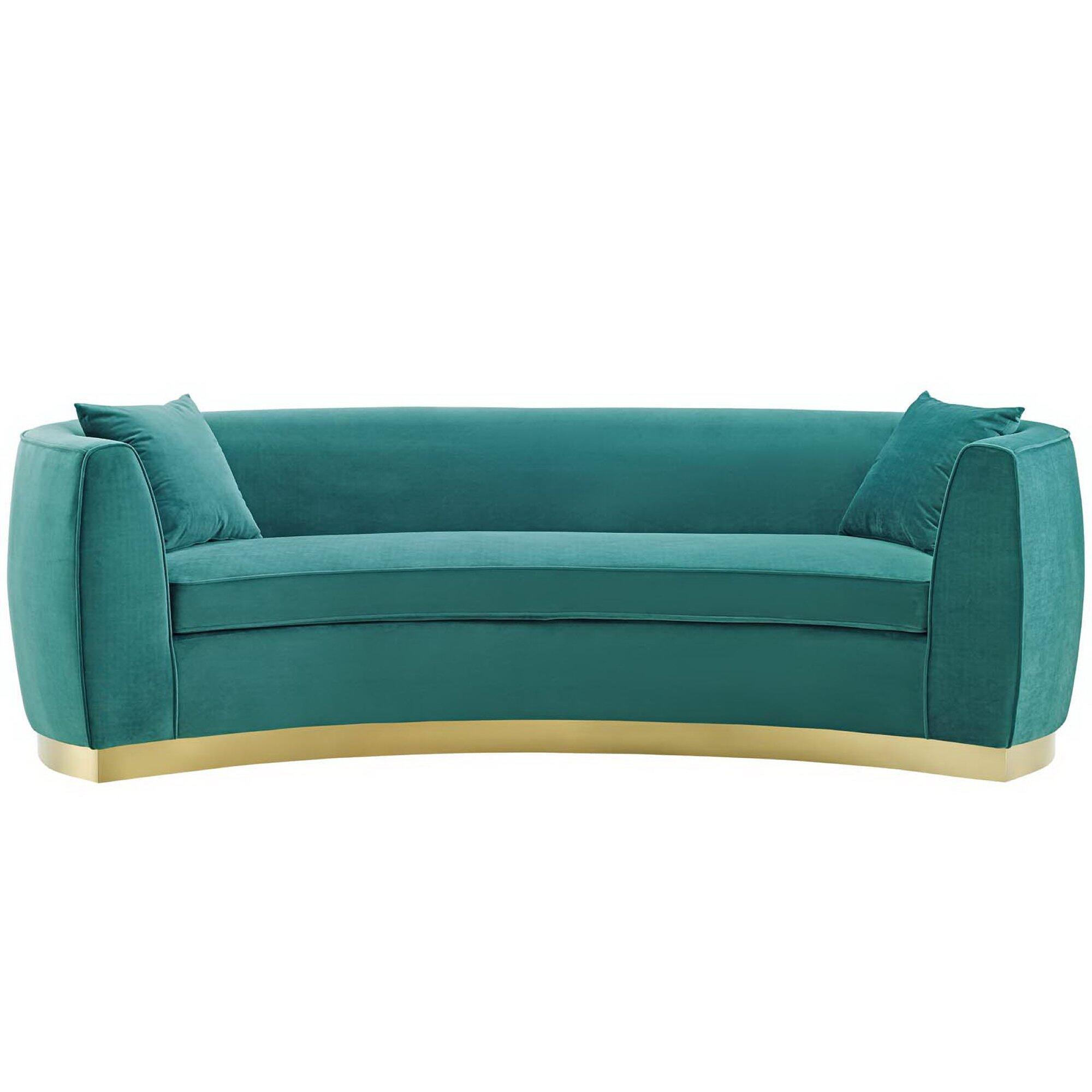 Modway Resolute Sofa, Teal Green/Gold, large