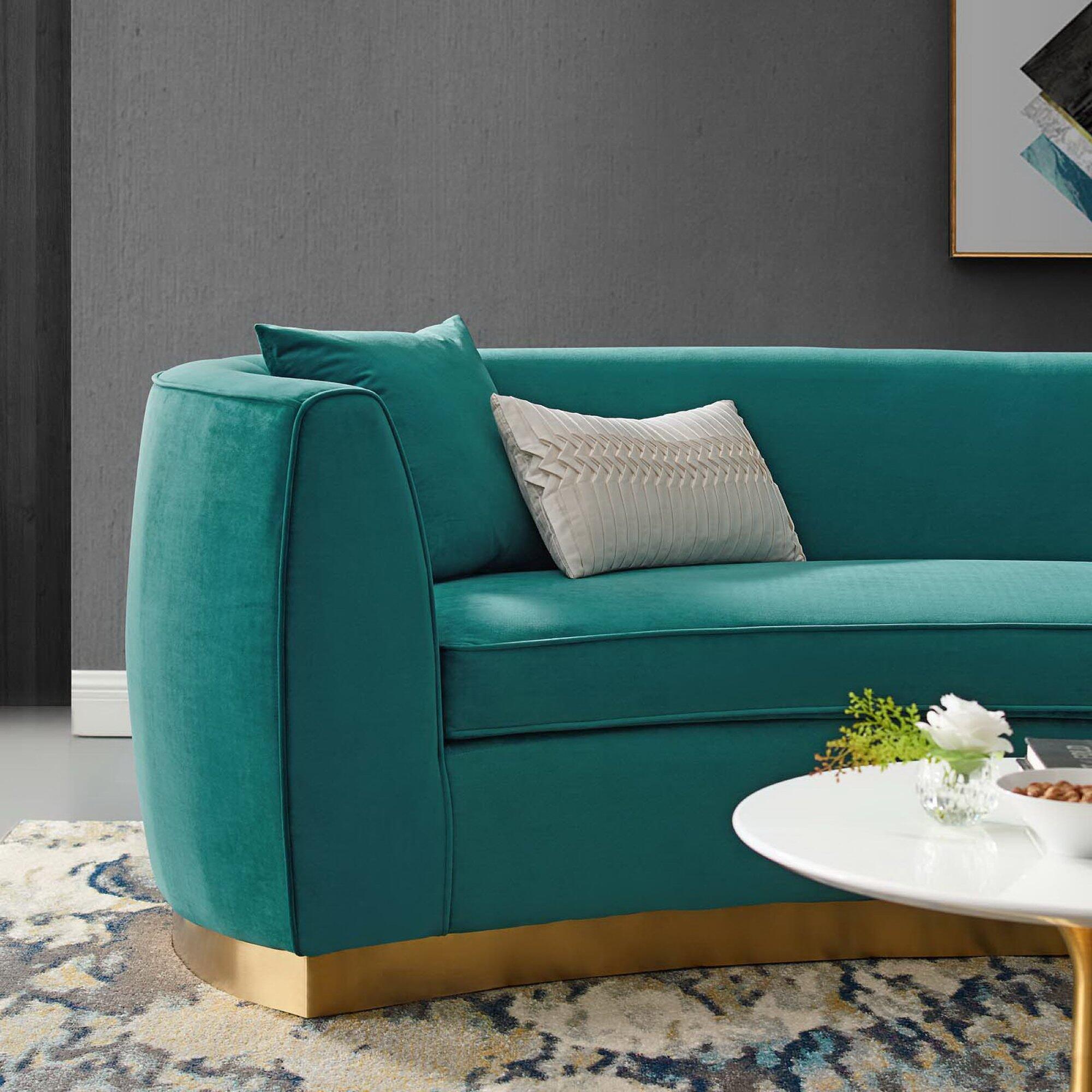 Modway Resolute Sofa, Teal Green/Gold, large
