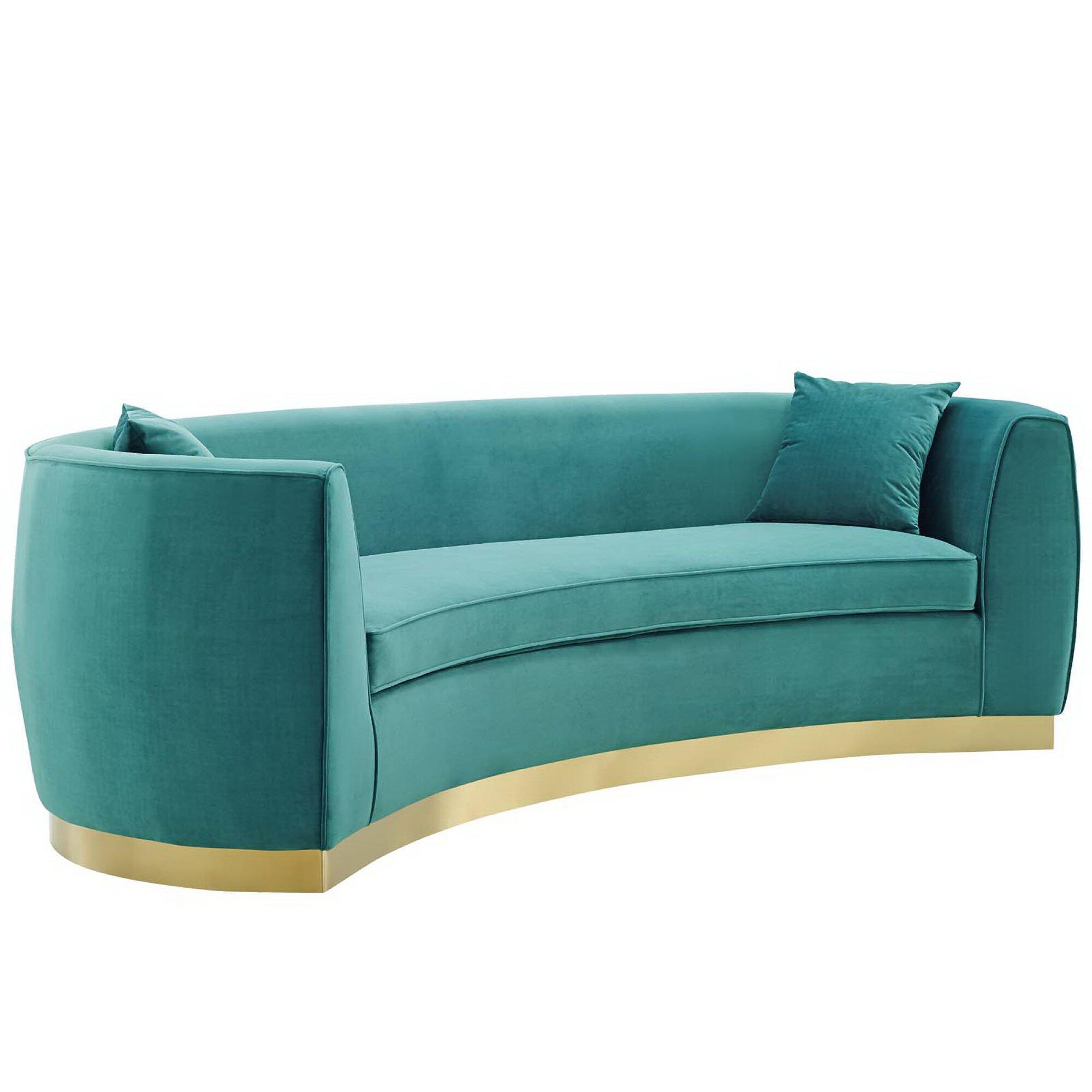 Modway Resolute Sofa, Teal Green/Gold, large