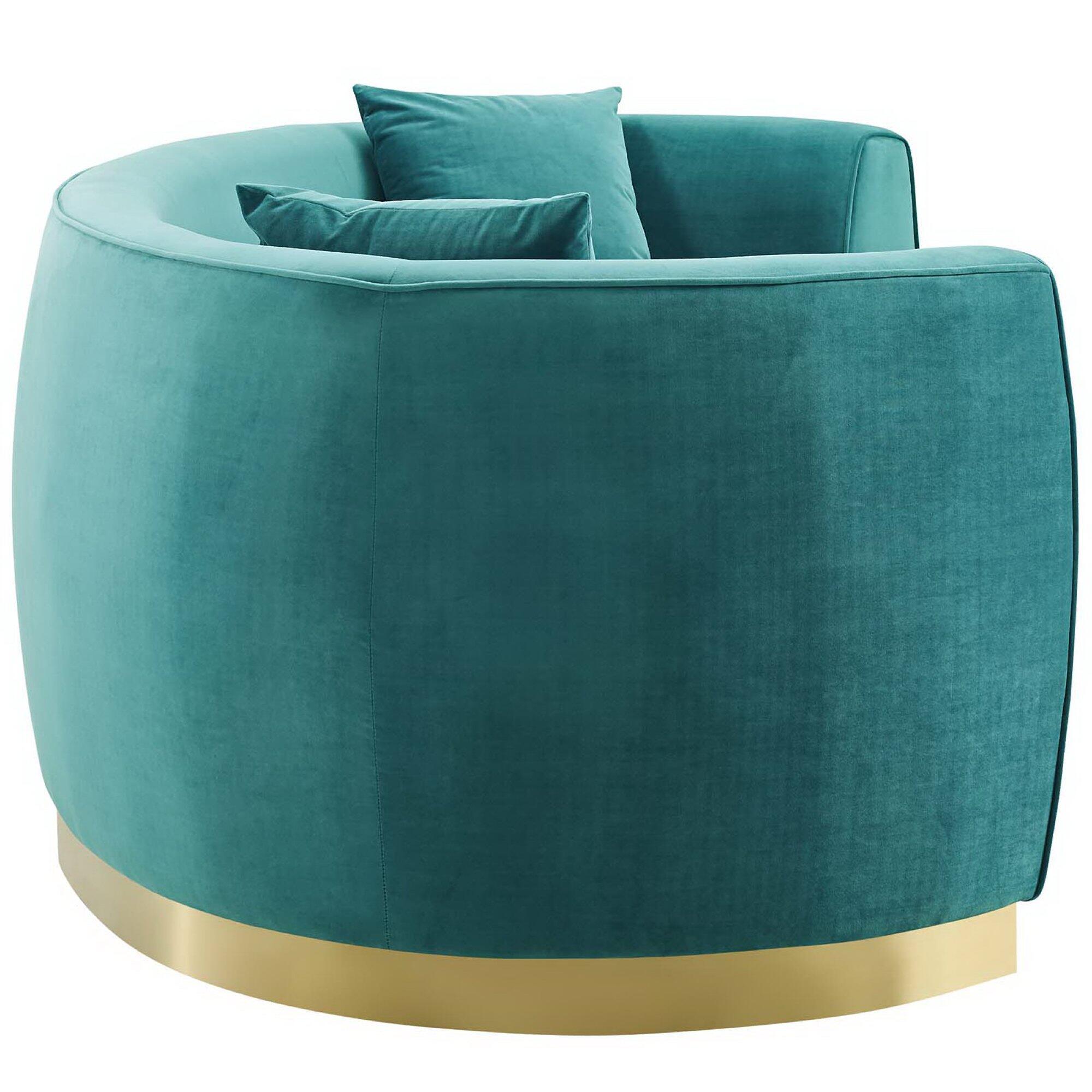 Modway Resolute Sofa, Teal Green/Gold, large