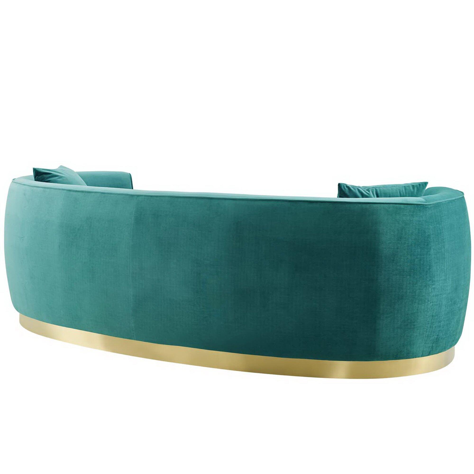 Modway Resolute Sofa, Teal Green/Gold, large