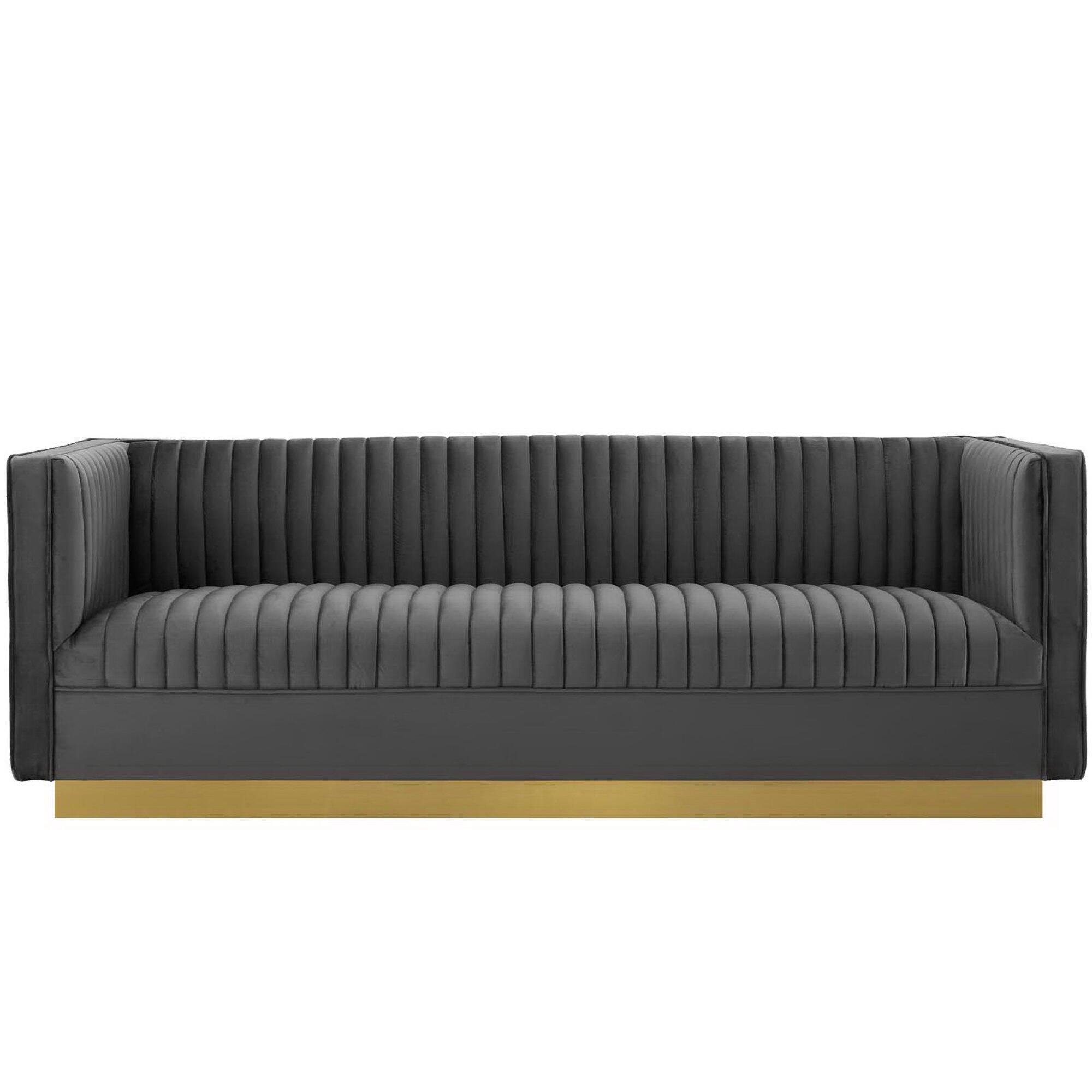 Modway Sanguine Sofa, Gray/Gold, large